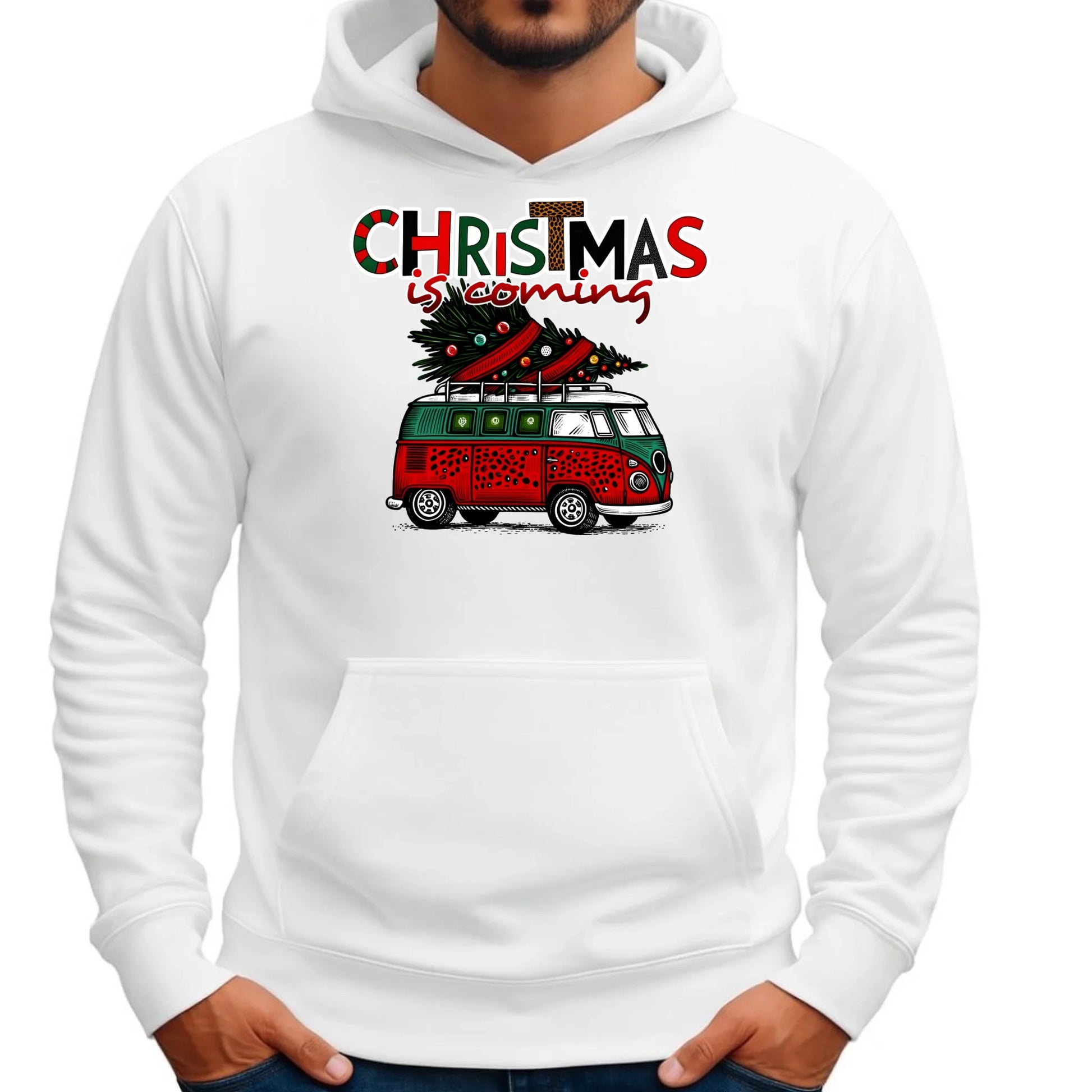 Christmas is coming | Świąteczna bluza męska z kapturem BN42 - StoryCups.pl