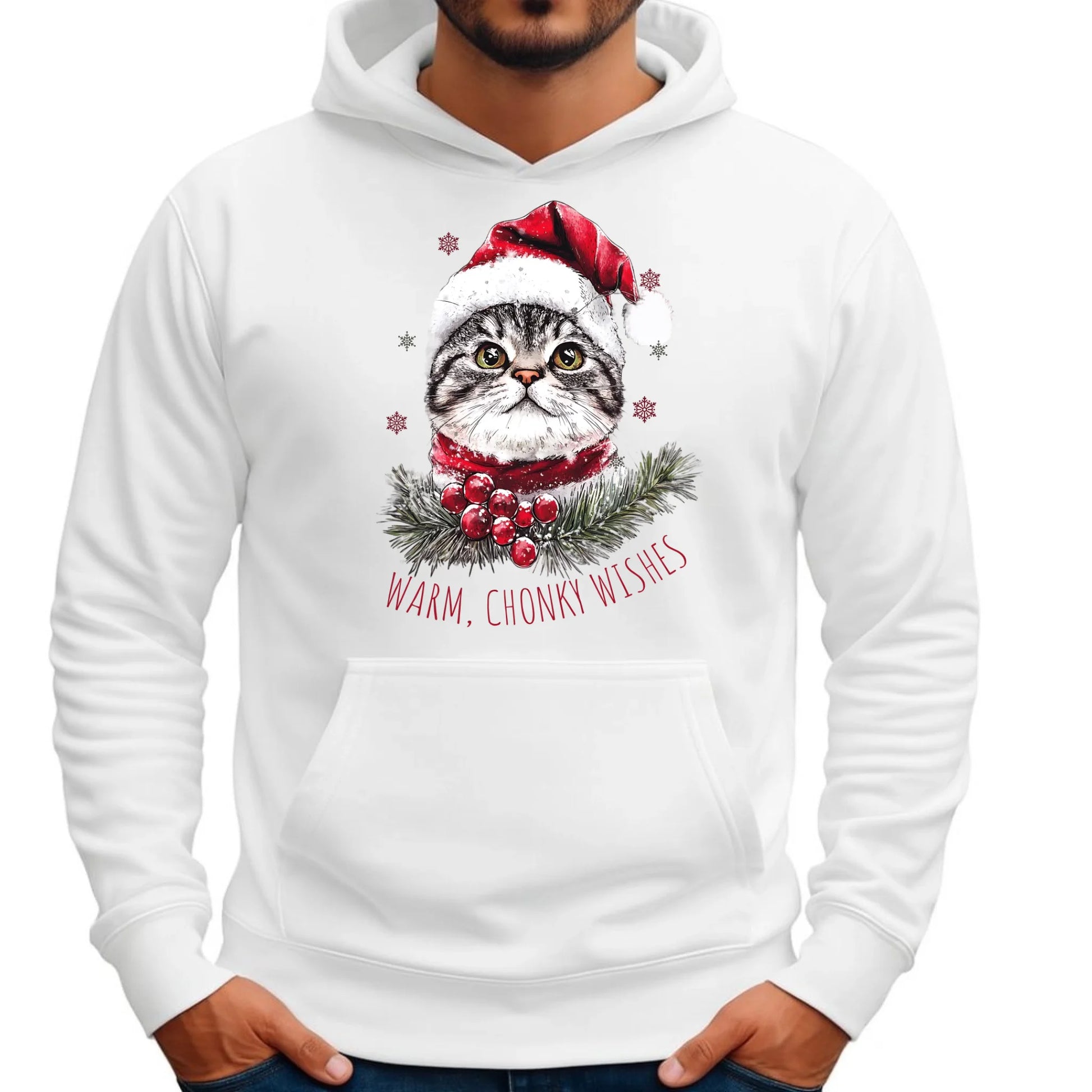 Warm, Chonky Wishes | Świąteczna bluza męska z kapturem BN36 - StoryCups.pl