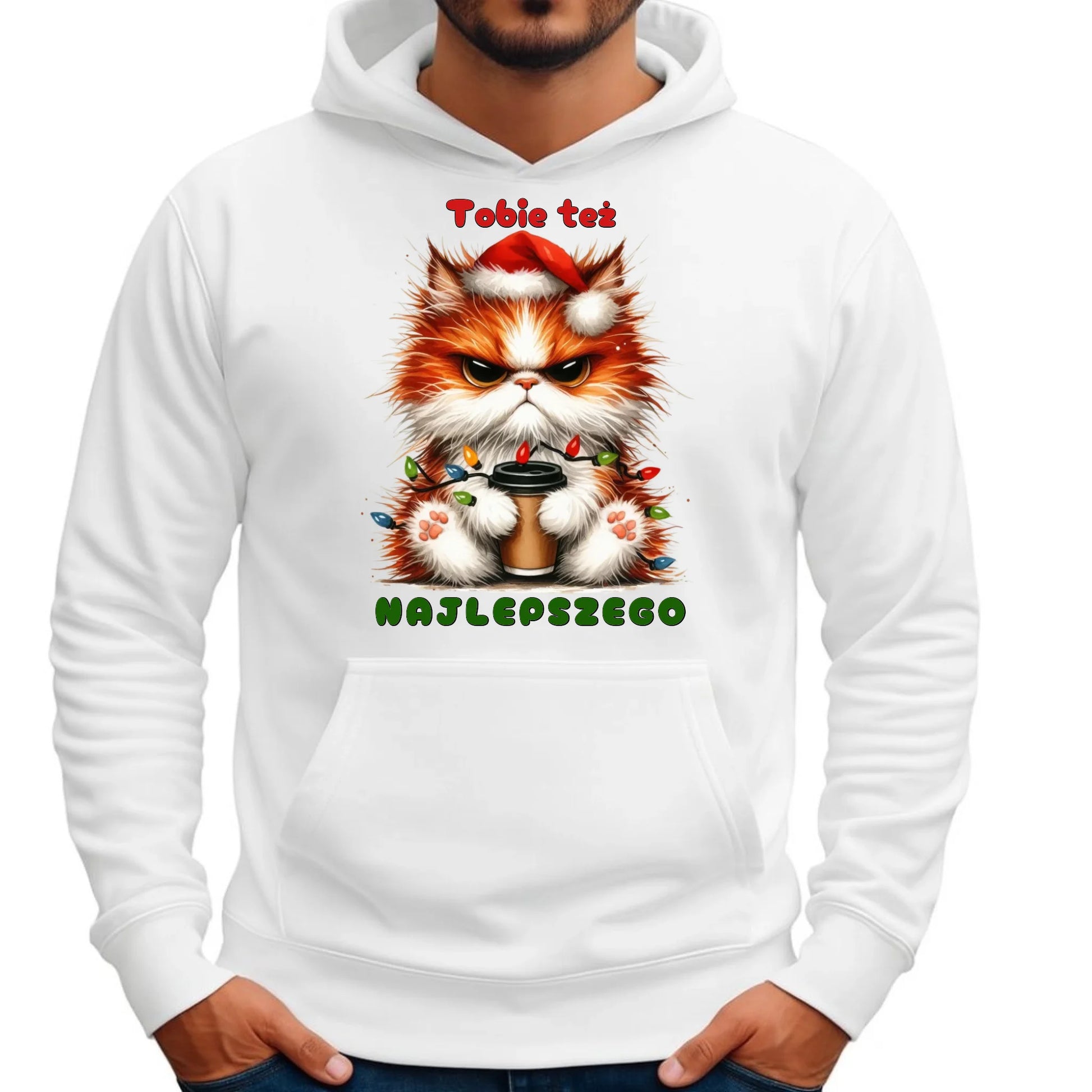 Najlepszego | Świąteczna bluza męska z kapturem BN32 - StoryCups.pl