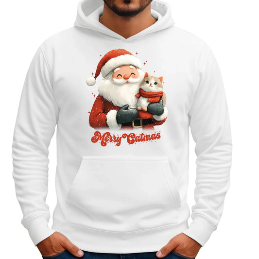 Merry Catmas | Świąteczna bluza męska z kapturem BN38 - StoryCups.pl