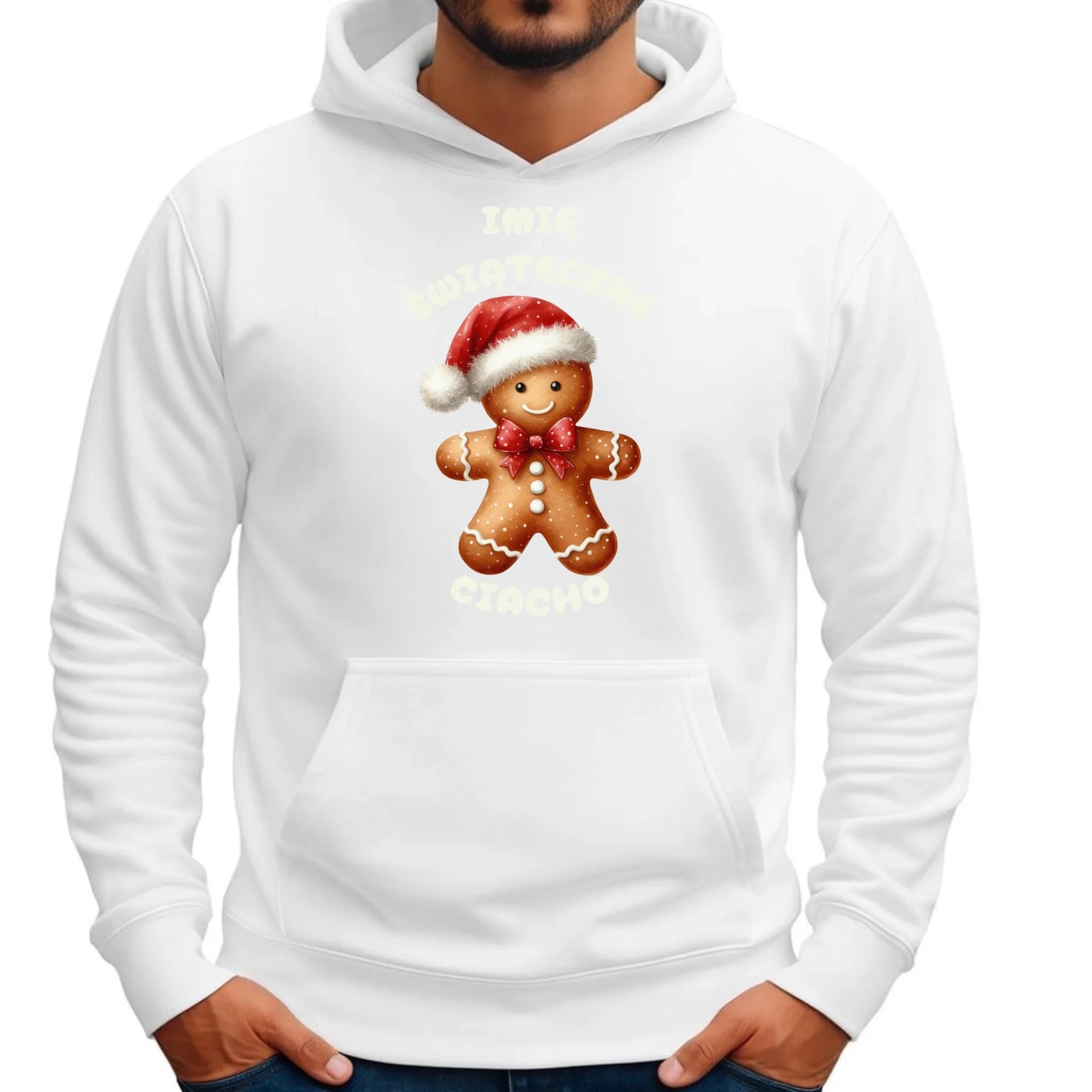 Świąteczne ciacho imię | Świąteczna bluza męska z kapturem BN25 - StoryCups.pl