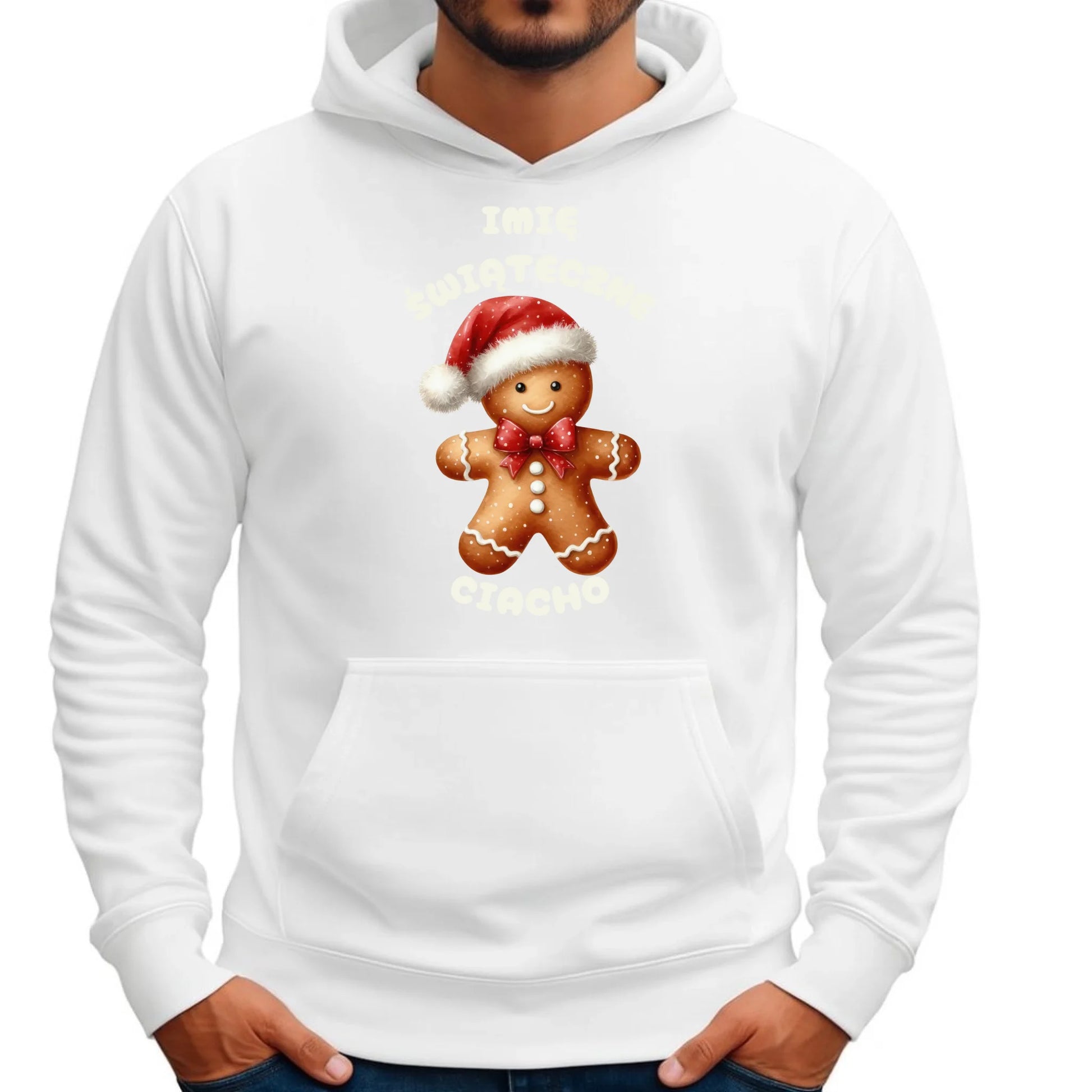 Świąteczne ciacho imię | Świąteczna bluza męska z kapturem BN25 - StoryCups.pl