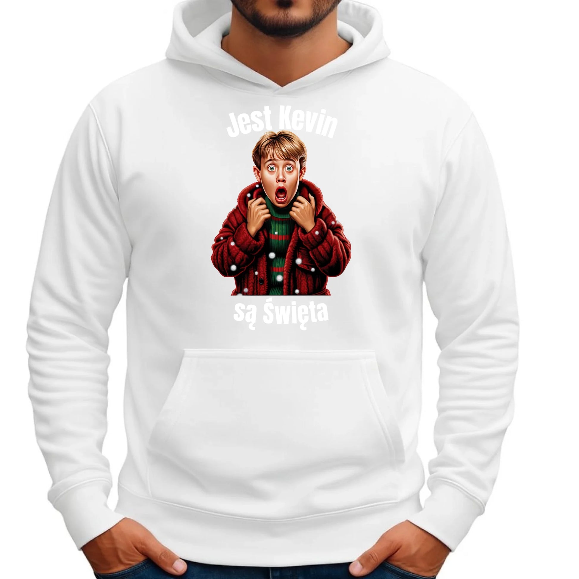 Jest Kevin, są święta | Świąteczna bluza męska z kapturem BN27 - StoryCups.pl