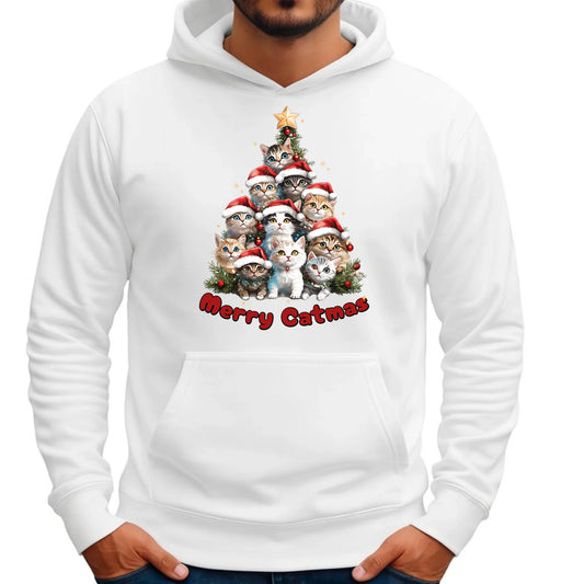 Merry Catmas | Świąteczna bluza męska z kapturem BN20 - StoryCups.pl