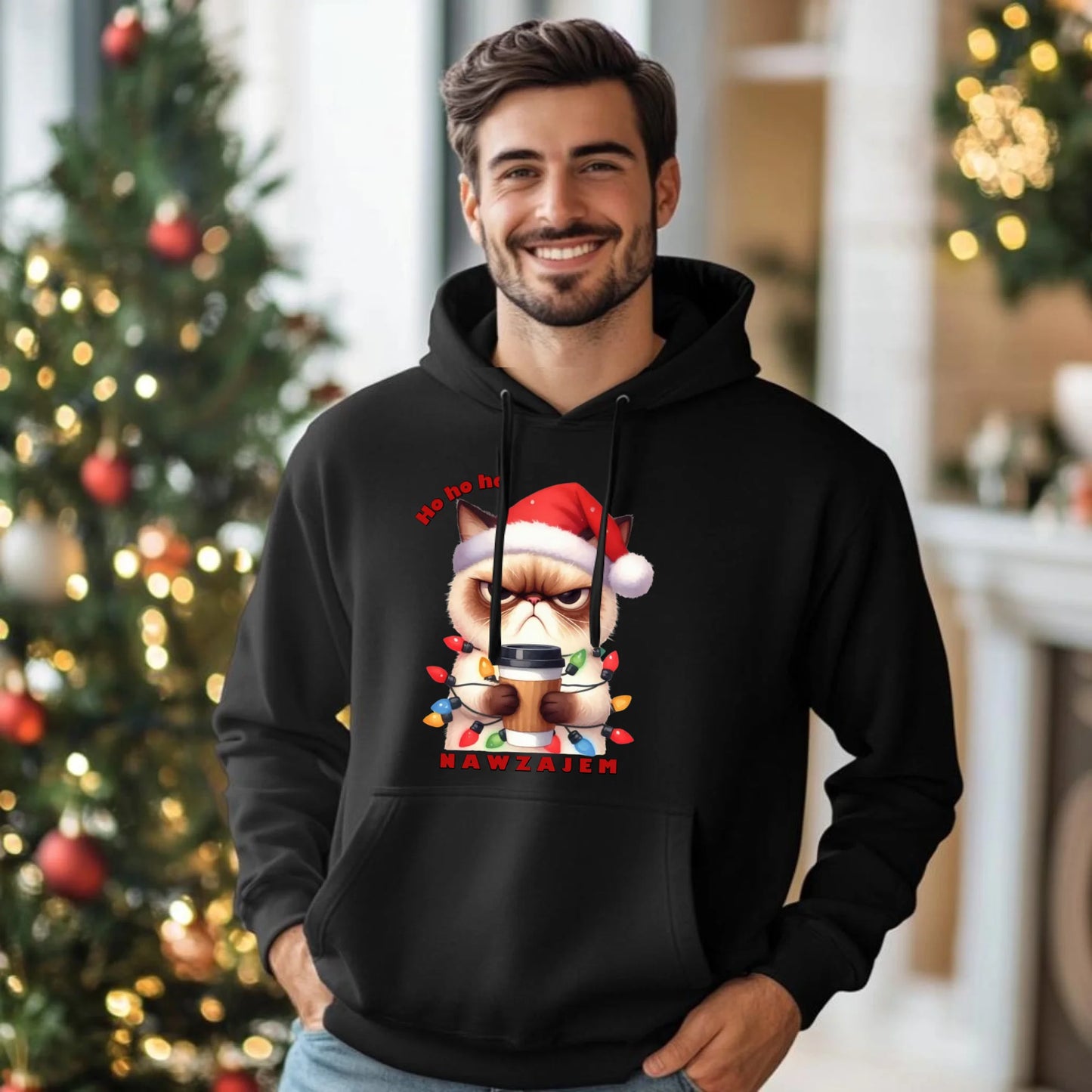 Nawzajem | Świąteczna bluza męska z kapturem BN33 - StoryCups.pl