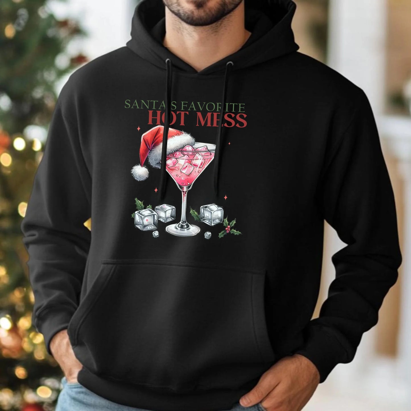 Ulubiony bałagan Mikołaja | Świąteczna bluza męska z kapturem BN75 - StoryCups.pl
