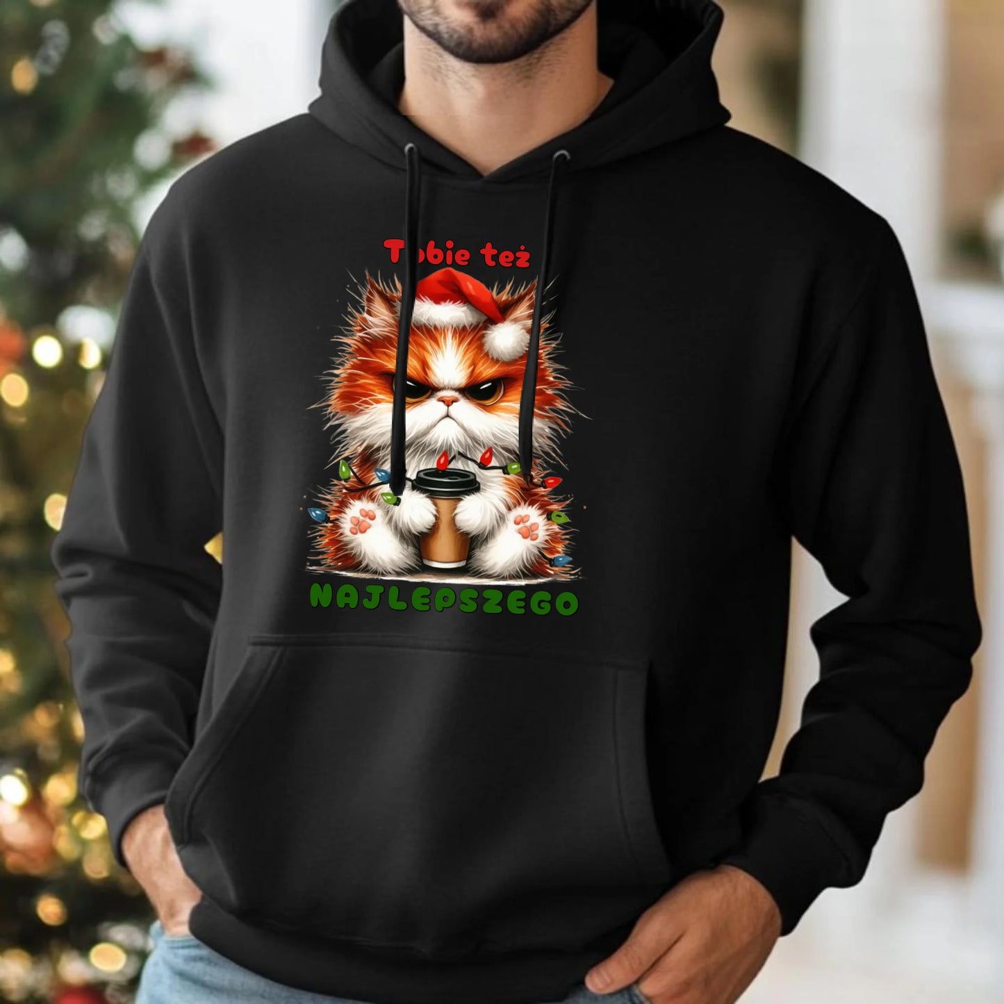 Najlepszego | Świąteczna bluza męska z kapturem BN32 - StoryCups.pl