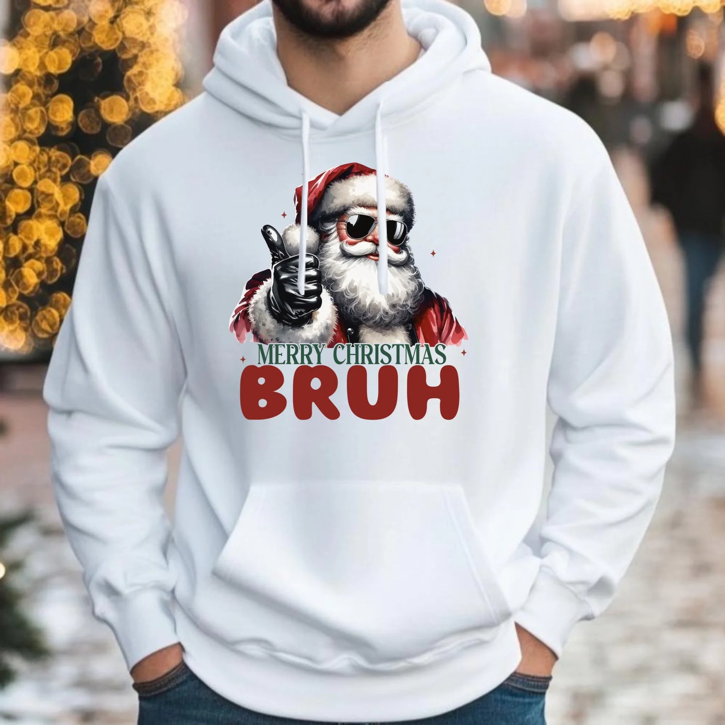 Merry Christmas Bruh | Świąteczna bluza męska z kapturem BN65 - StoryCups.pl