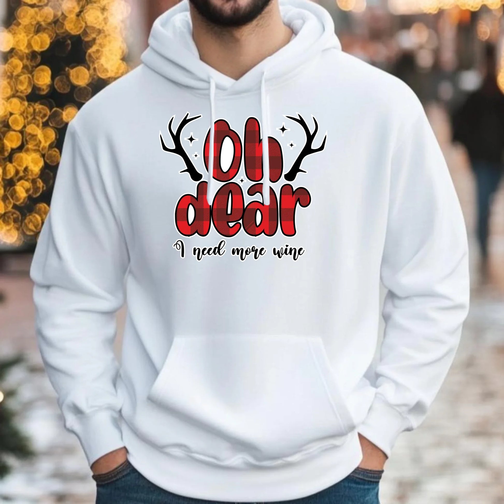 Potrzebuję więcej wina | Świąteczna bluza męska z kapturem BN63 - StoryCups.pl