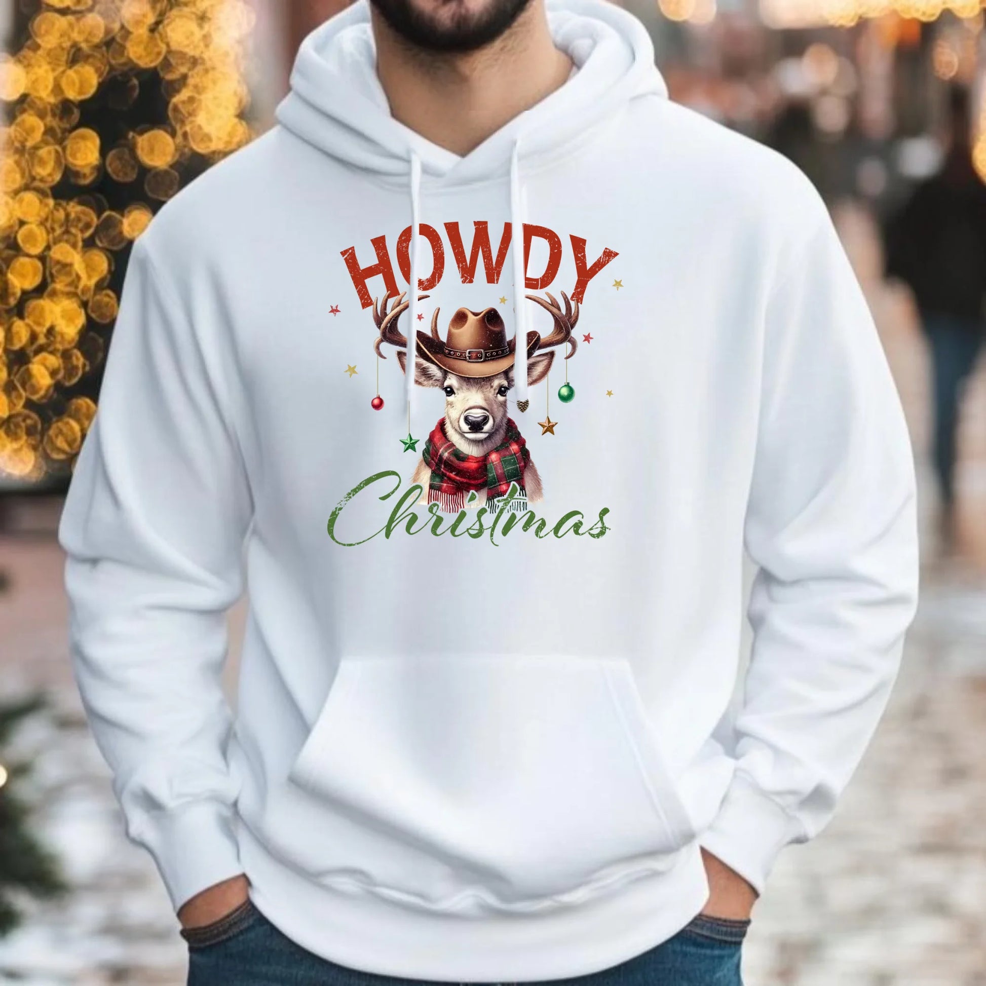 Howdy Christmas | Świąteczna bluza męska z kapturem BN54 - StoryCups.pl