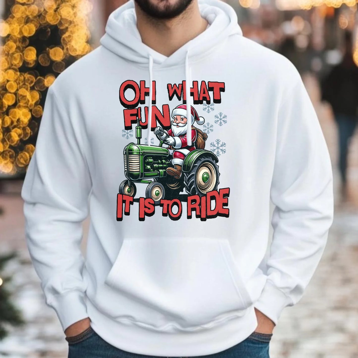 Oh what fun it is to ride | Świąteczna bluza męska z kapturem BN48 - StoryCups.pl