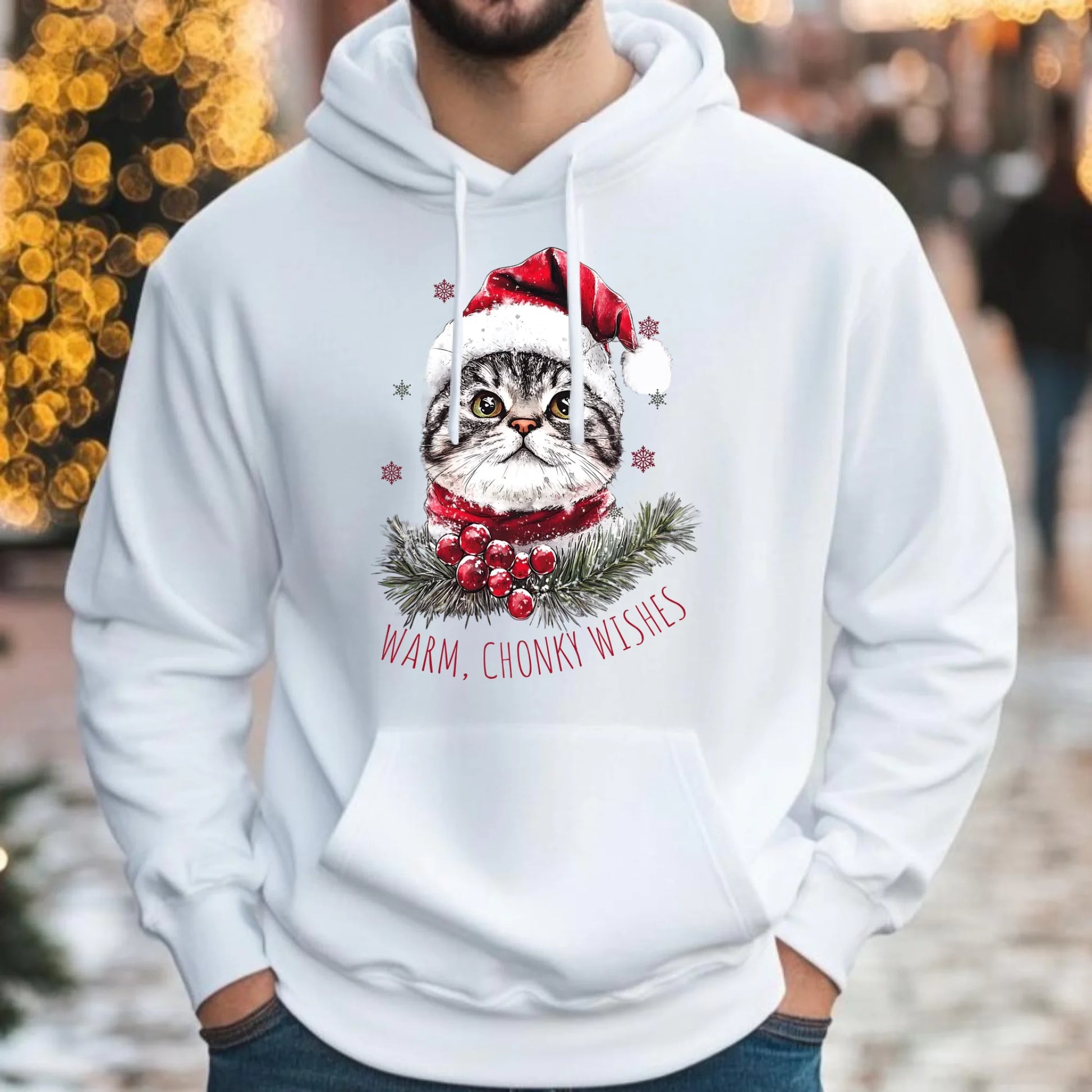 Warm, Chonky Wishes | Świąteczna bluza męska z kapturem BN36 - StoryCups.pl