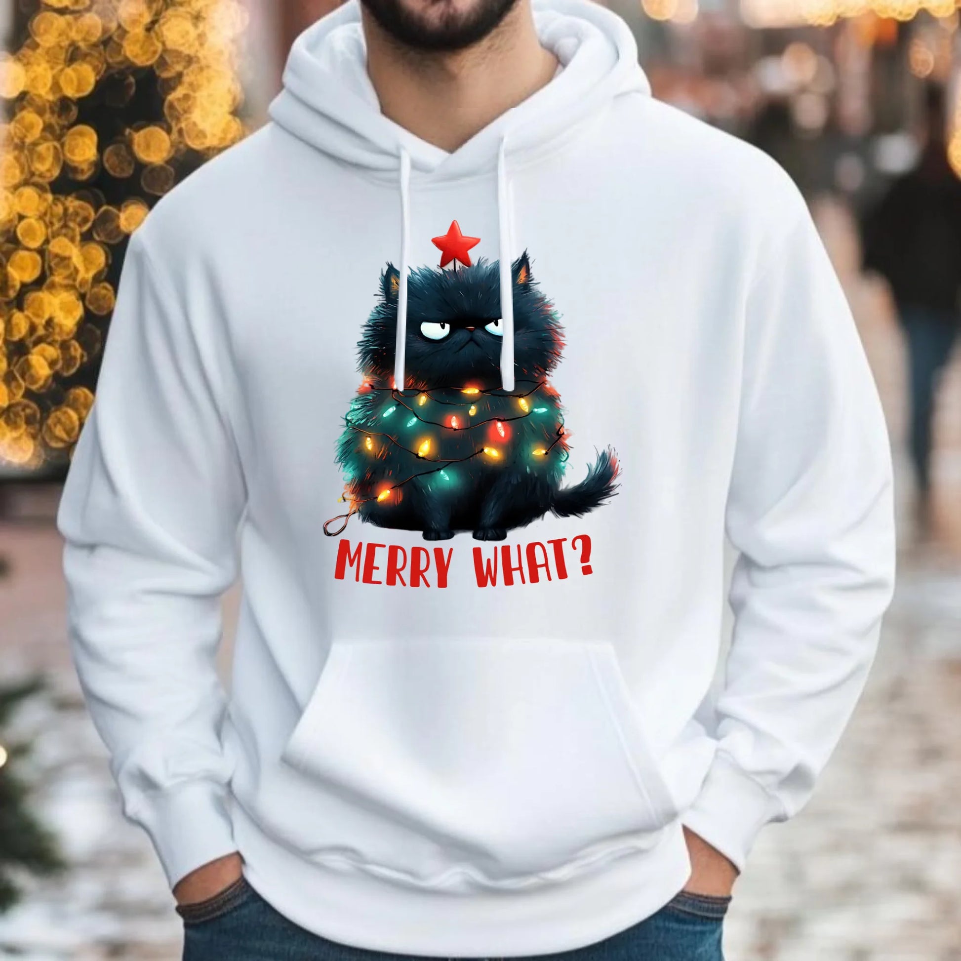 Merry what? | Świąteczna bluza męska z kapturem BN37 - StoryCups.pl