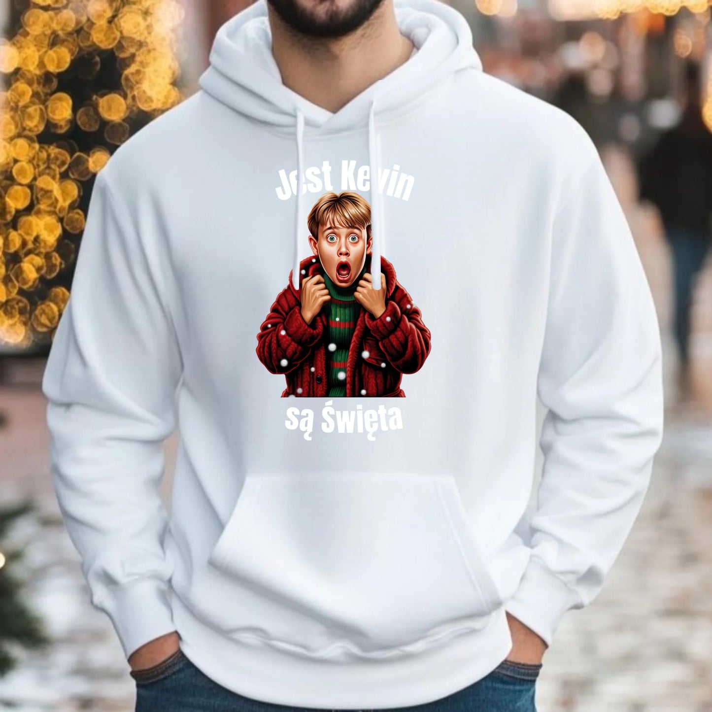 Jest Kevin, są święta | Świąteczna bluza męska z kapturem BN27 - StoryCups.pl