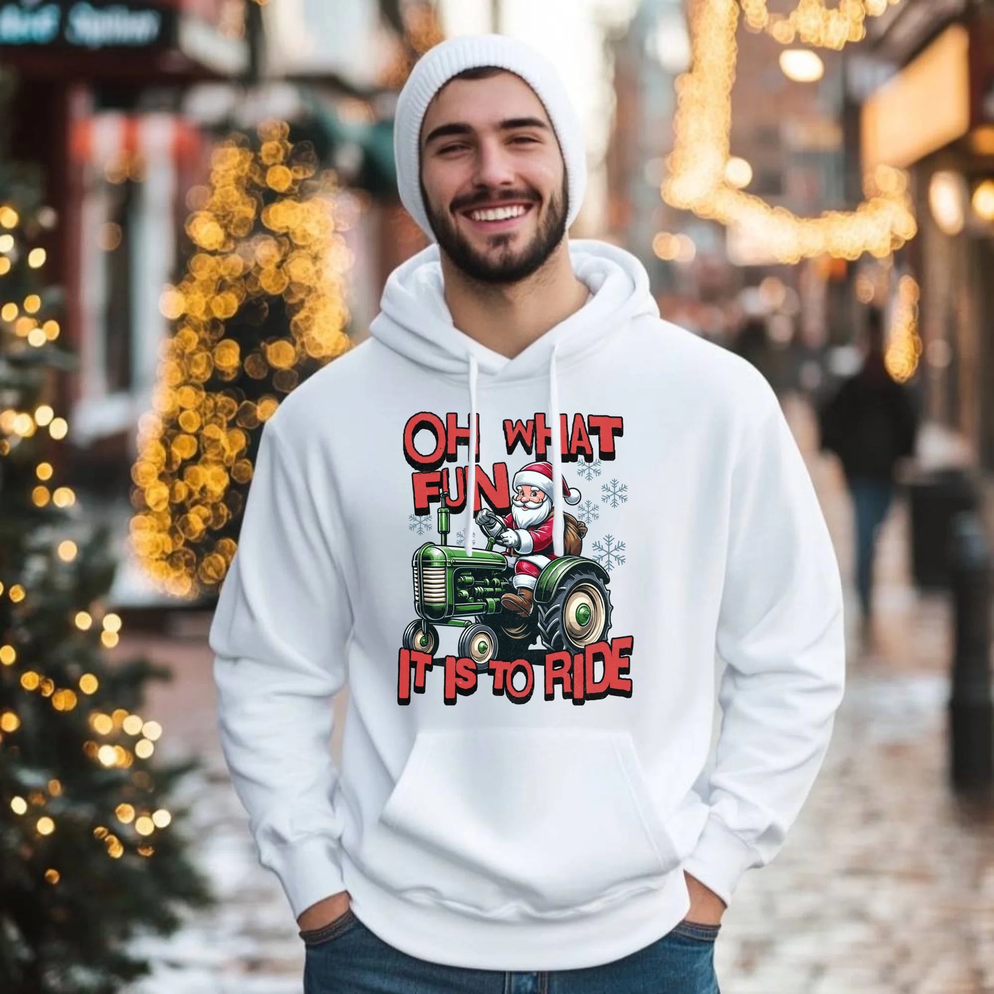 Oh what fun it is to ride | Świąteczna bluza męska z kapturem BN48 - StoryCups.pl