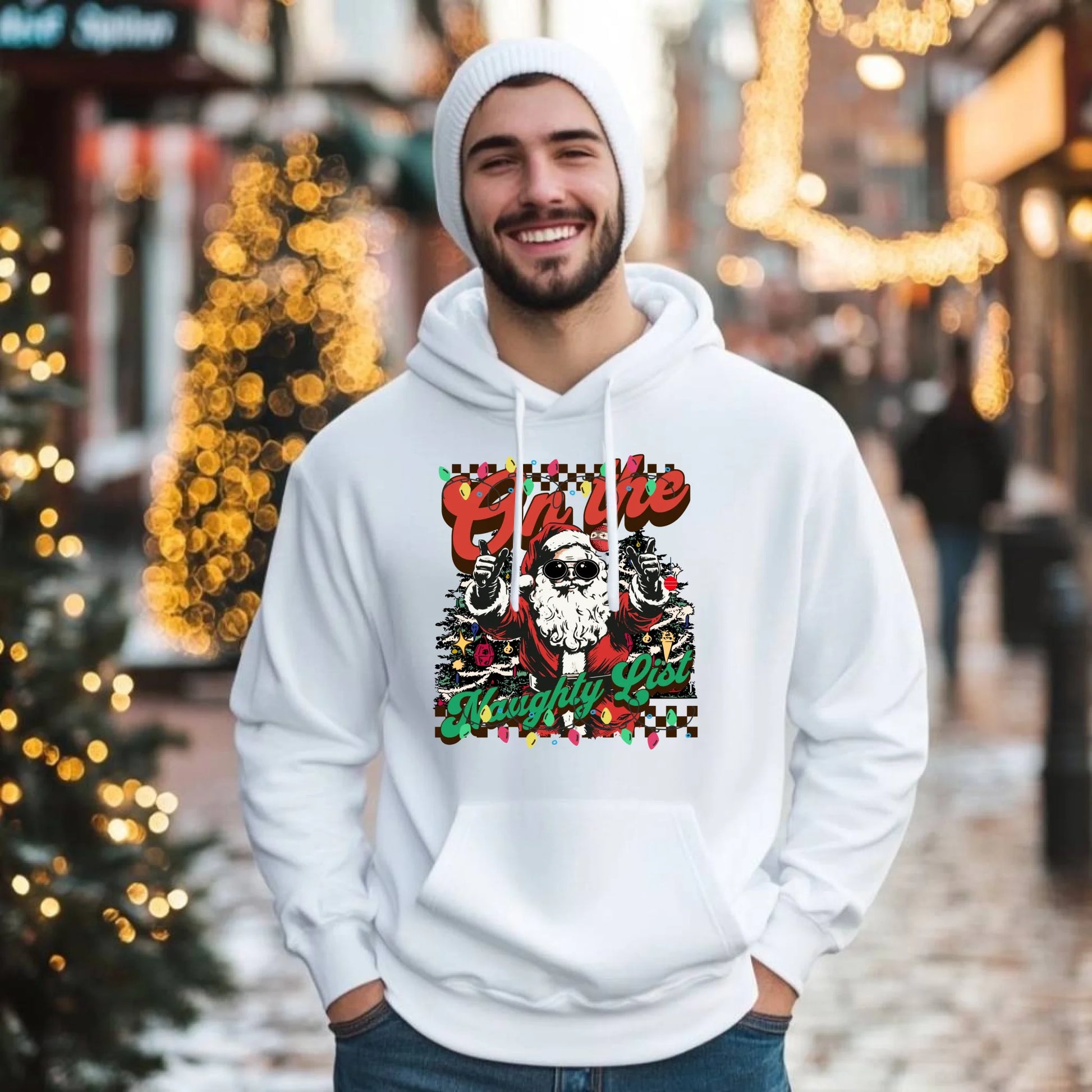 Na liście niegrzecznych | Świąteczna bluza męska z kapturem BN50 - StoryCups.pl