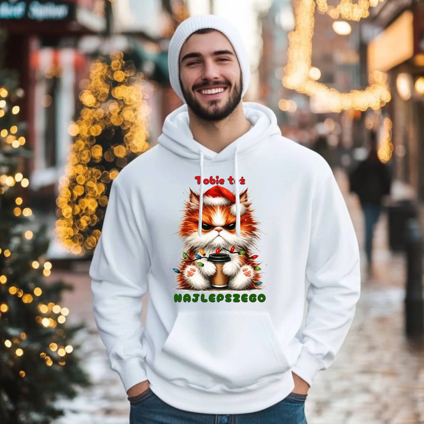 Najlepszego | Świąteczna bluza męska z kapturem BN32 - StoryCups.pl