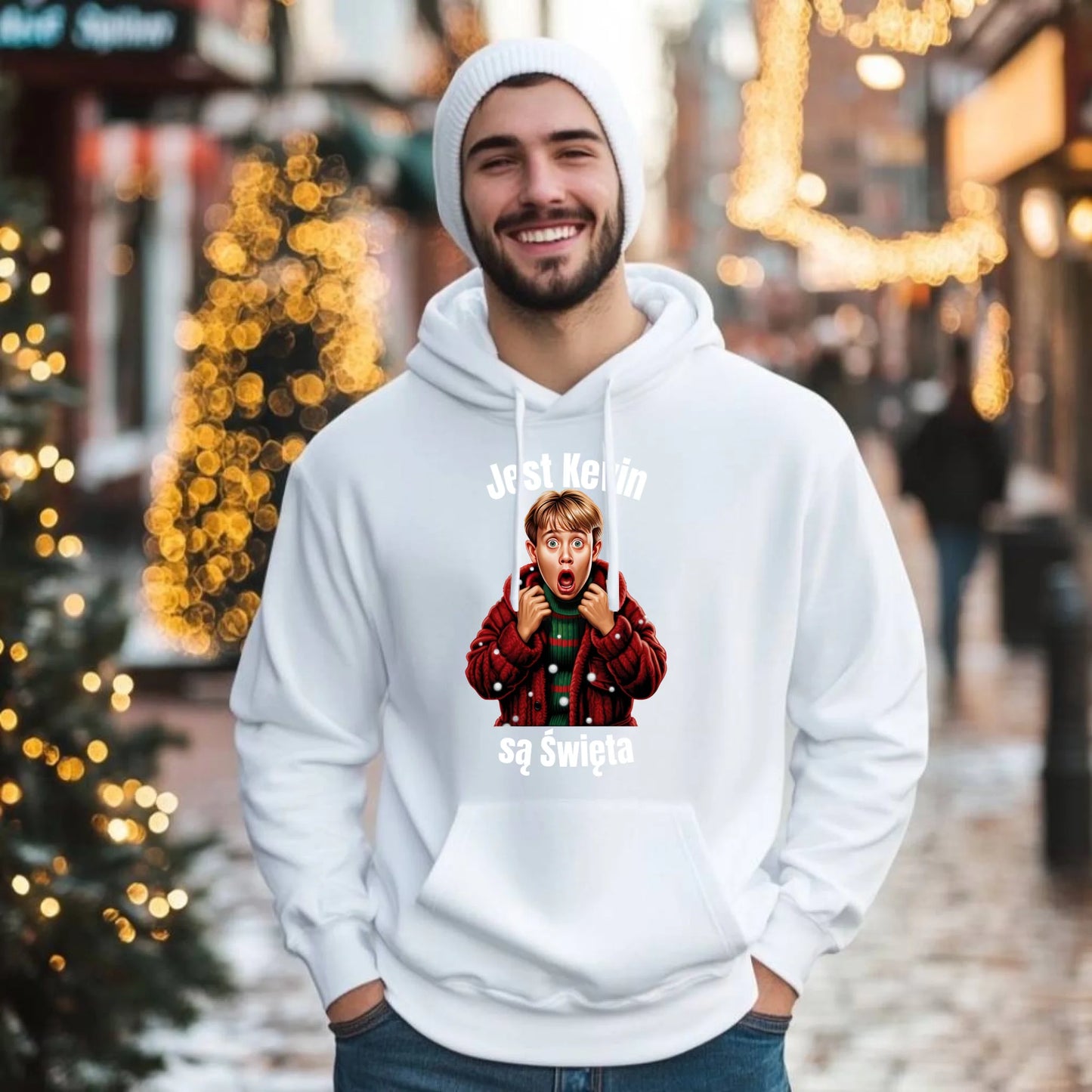 Jest Kevin, są święta | Świąteczna bluza męska z kapturem BN27 - StoryCups.pl