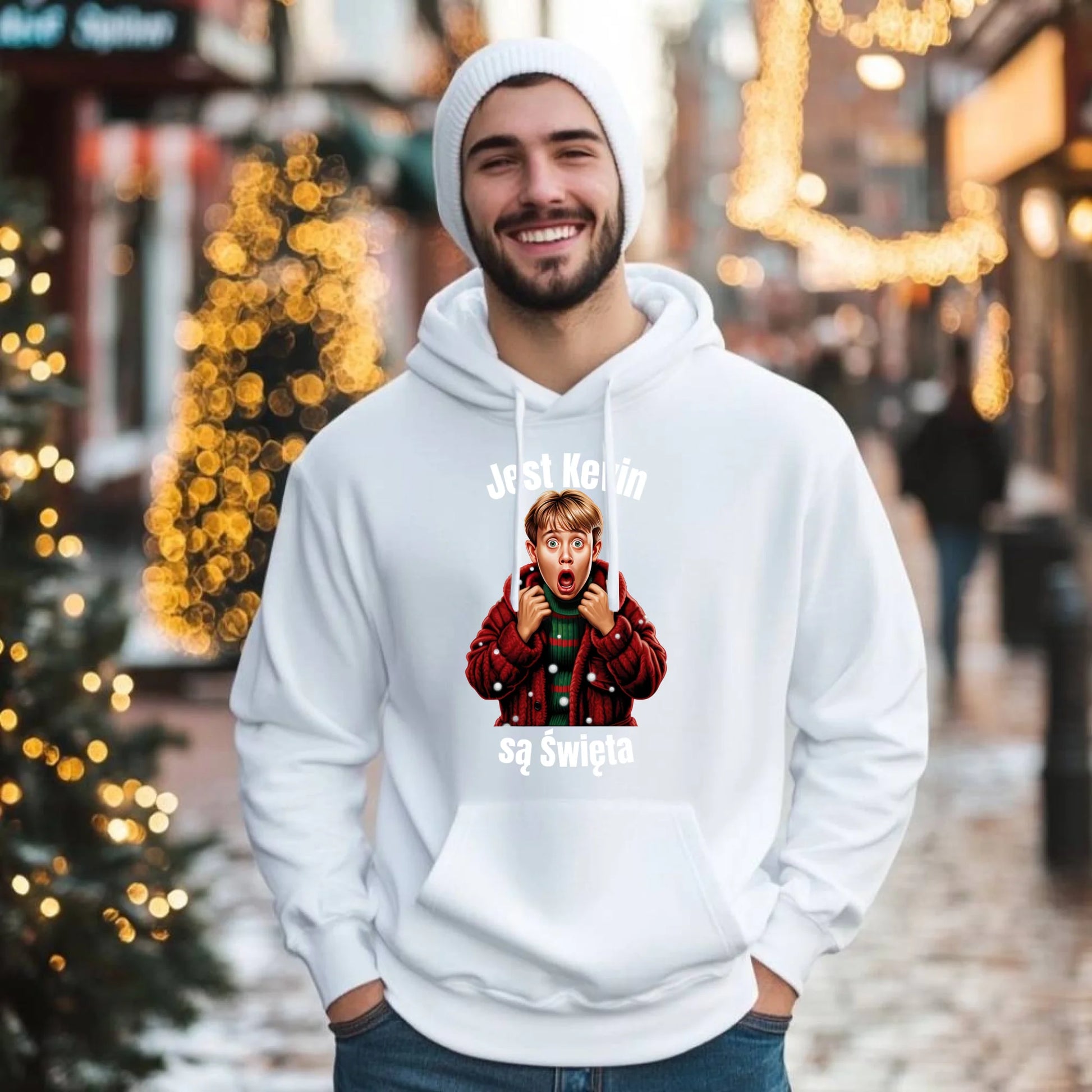 Jest Kevin, są święta | Świąteczna bluza męska z kapturem BN27 - StoryCups.pl