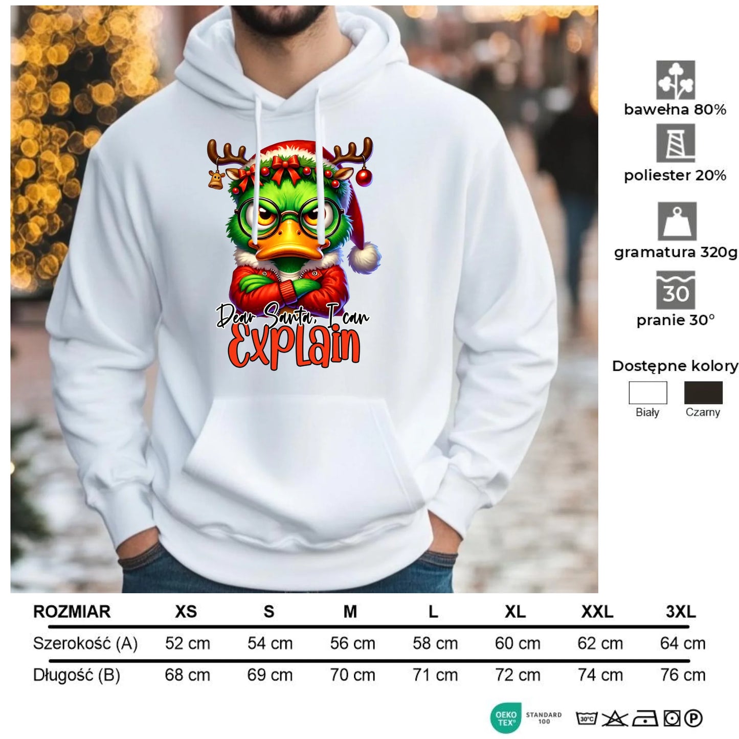 Mogę to wytłumaczyć | Świąteczna bluza męska z kapturem BN77 - StoryCups.pl