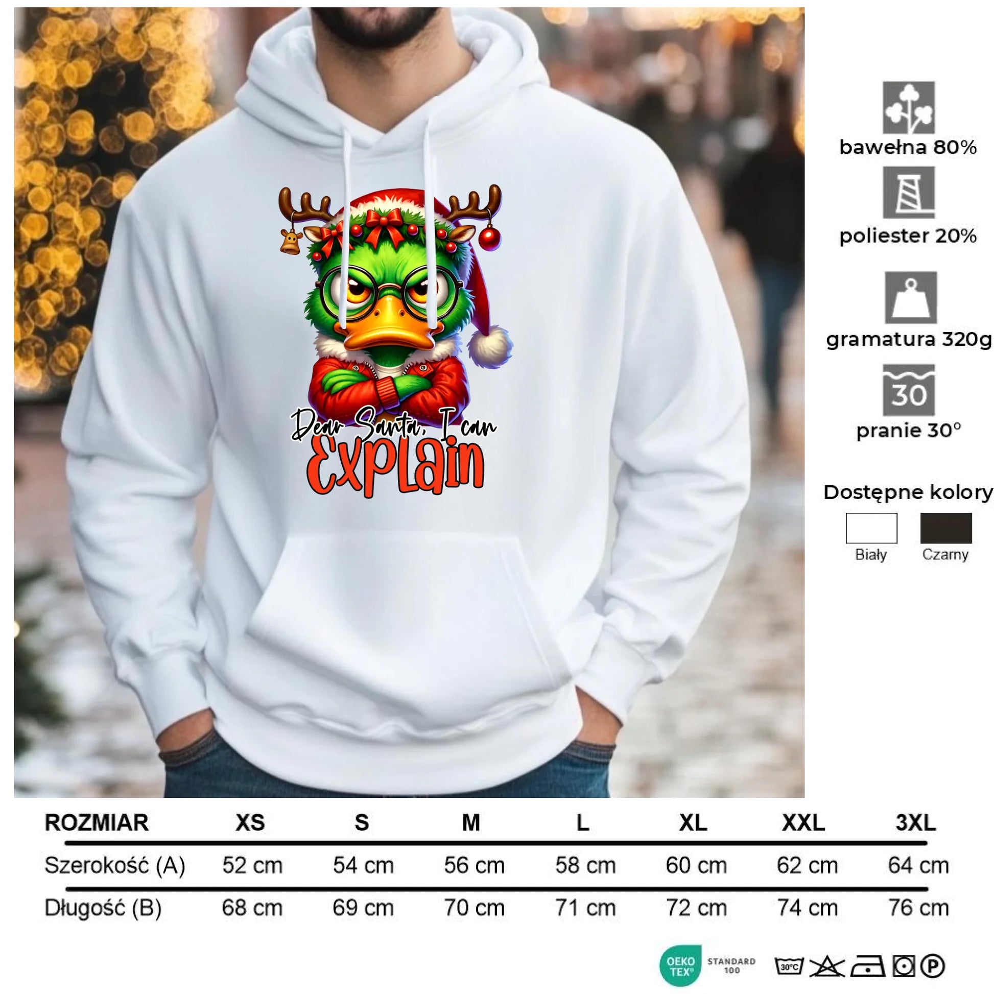 Mogę to wytłumaczyć | Świąteczna bluza męska z kapturem BN77 - StoryCups.pl