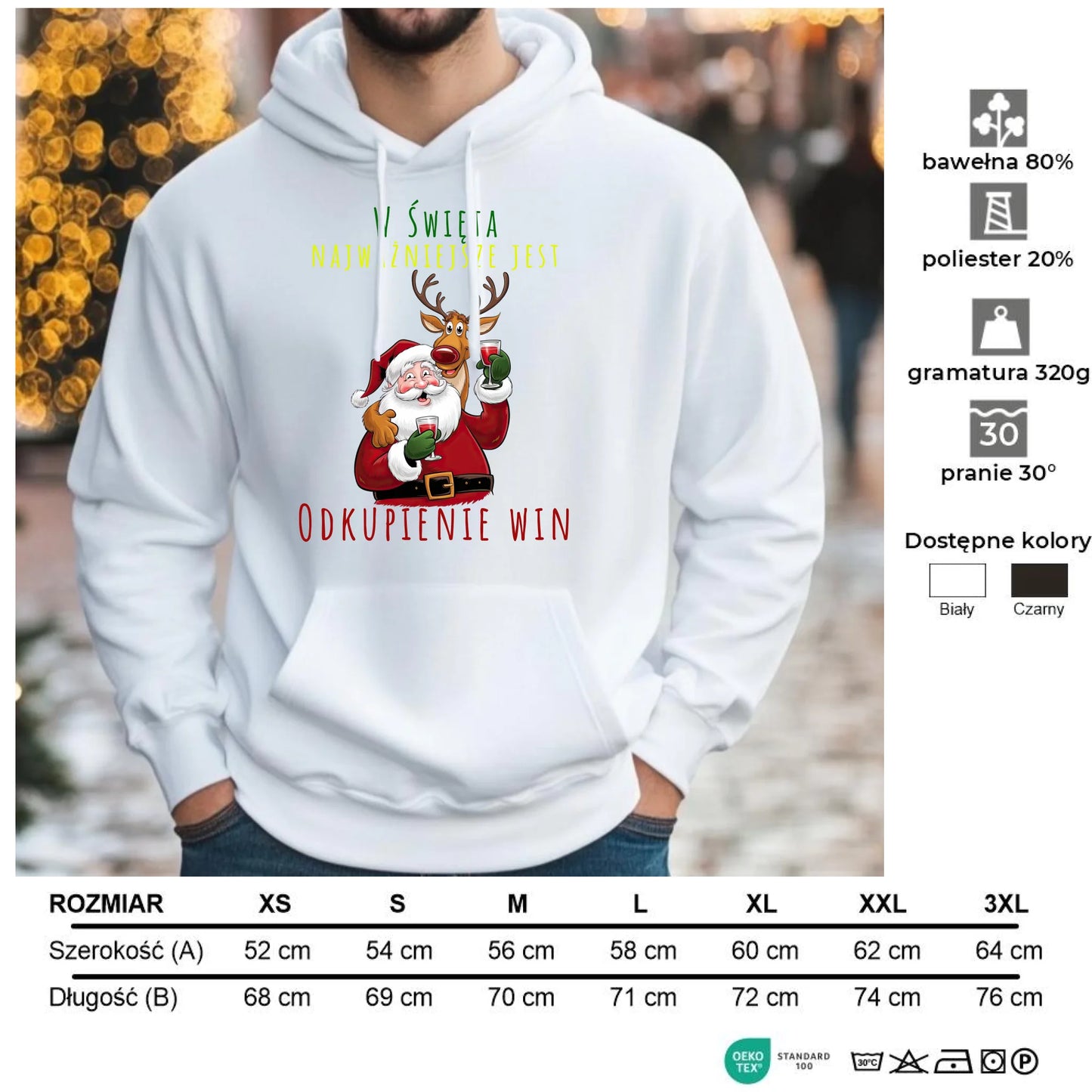 Odkupienie win | Świąteczna bluza męska z kapturem BN73 - StoryCups.pl