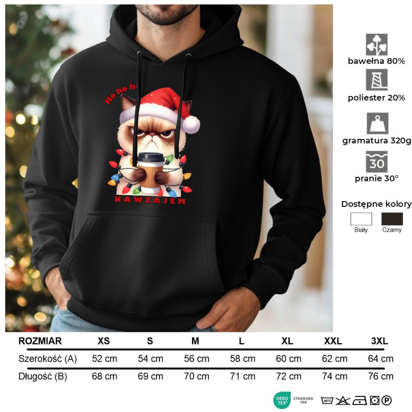 Nawzajem | Świąteczna bluza męska z kapturem BN33 - StoryCups.pl