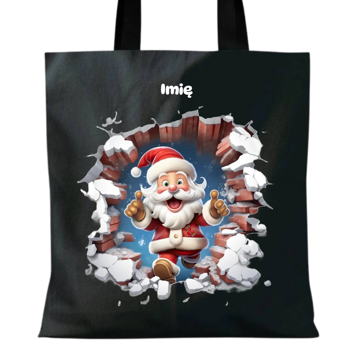 Mikołaj 3D | Personalizowana torba świąteczna BN83 - StoryCups.pl