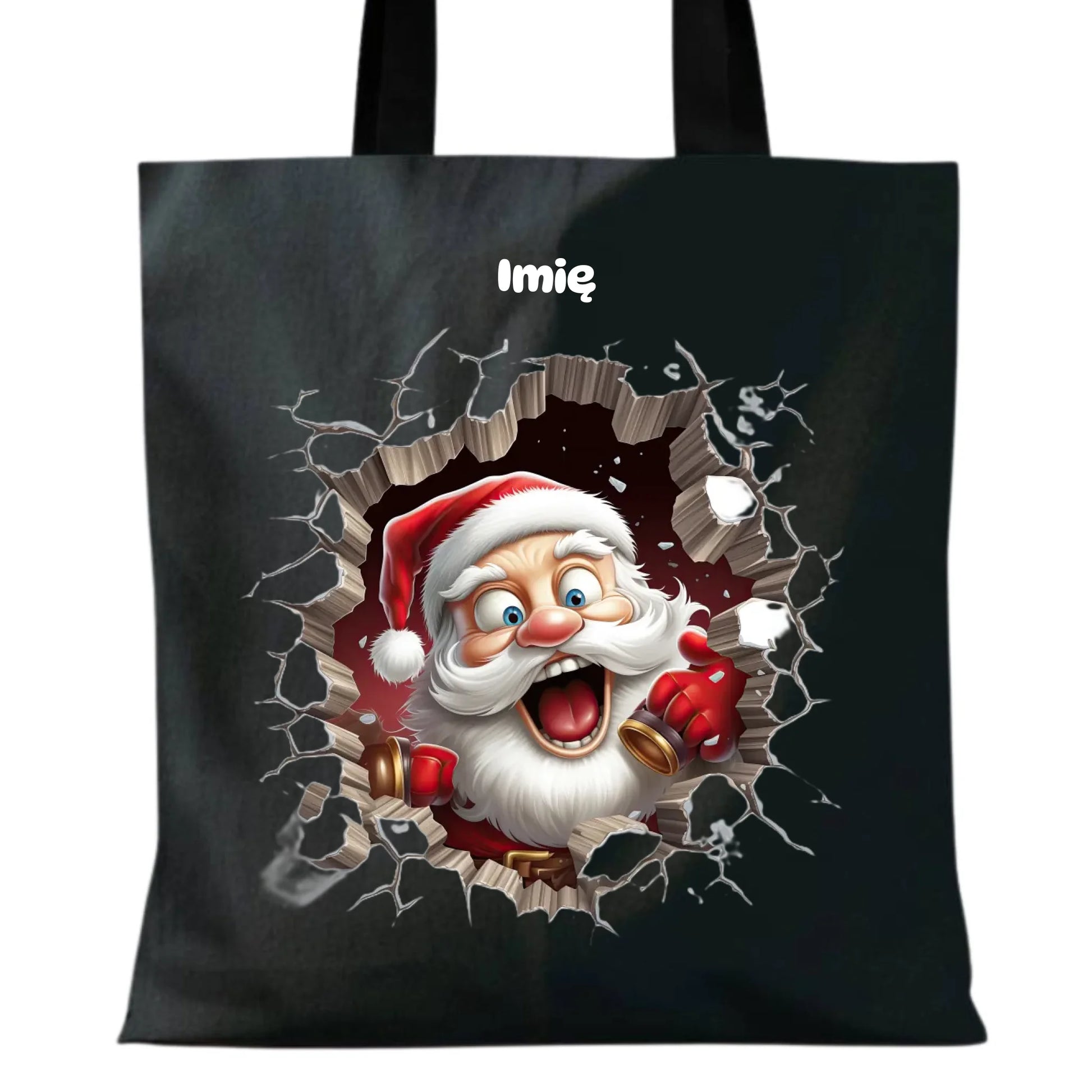 Mikołajek 3D | Personalizowana torba świąteczna BN85 - StoryCups.pl
