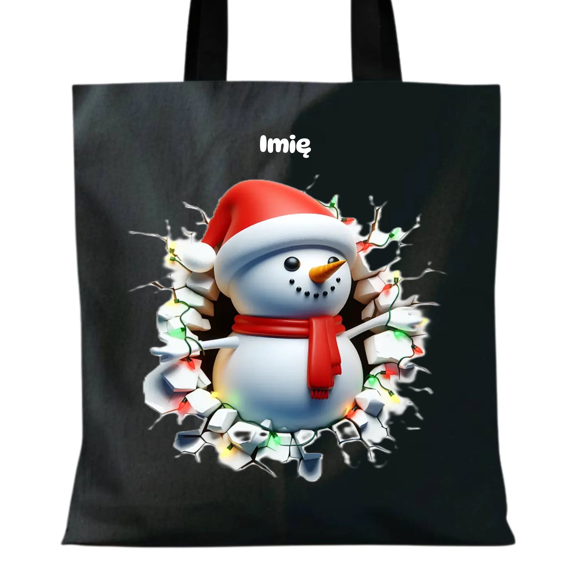 Bałwanek 3D | Personalizowana torba świąteczna BN82 - StoryCups.pl