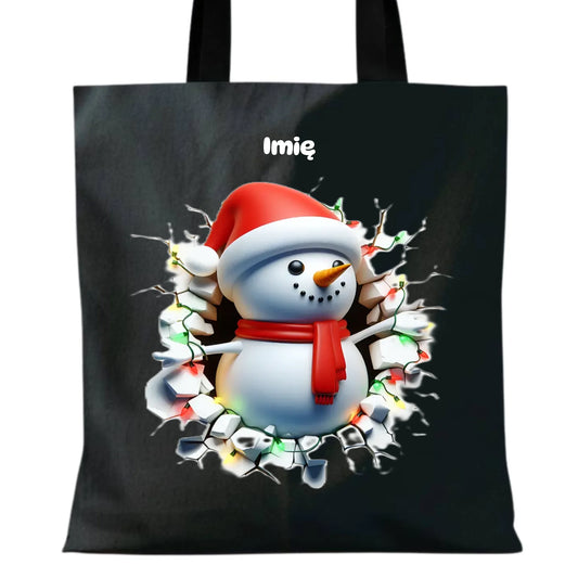 Bałwanek 3D | Personalizowana torba świąteczna BN82 - StoryCups.pl