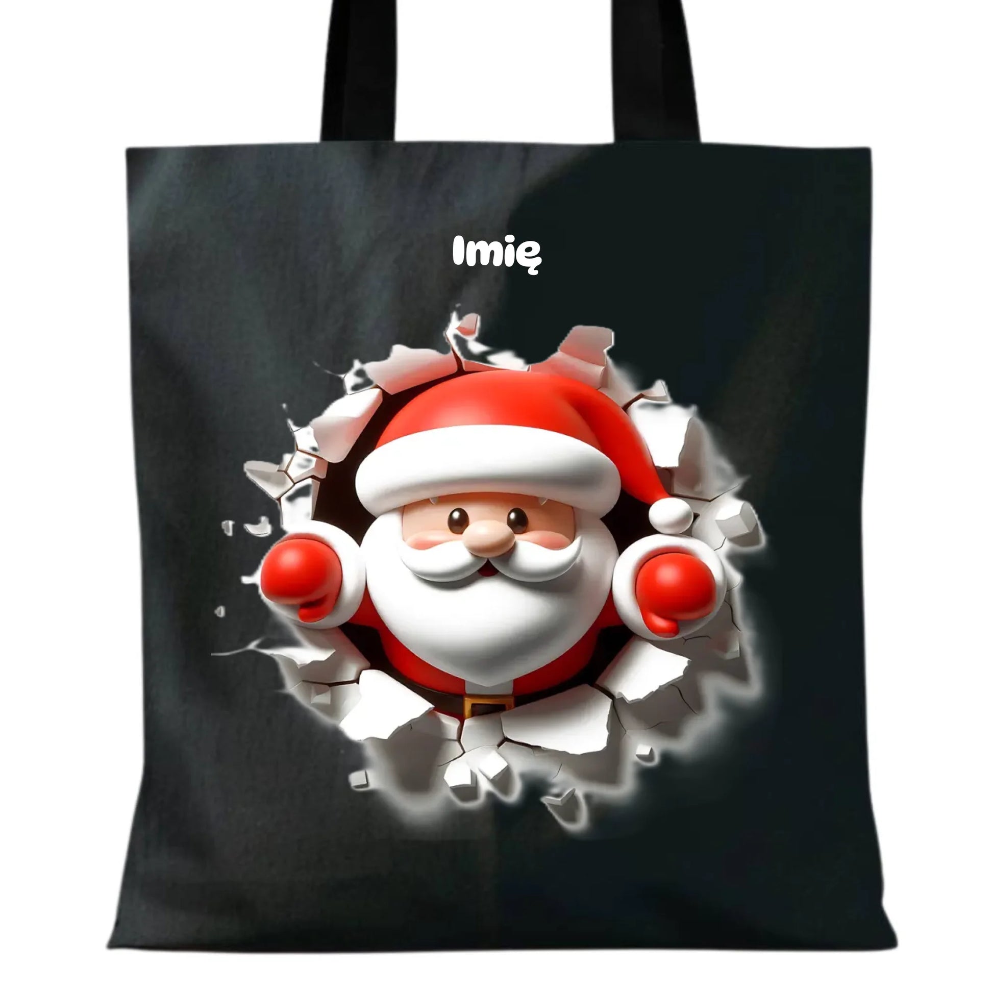 Mikołaj 3D | Personalizowana torba świąteczna BN80 - StoryCups.pl