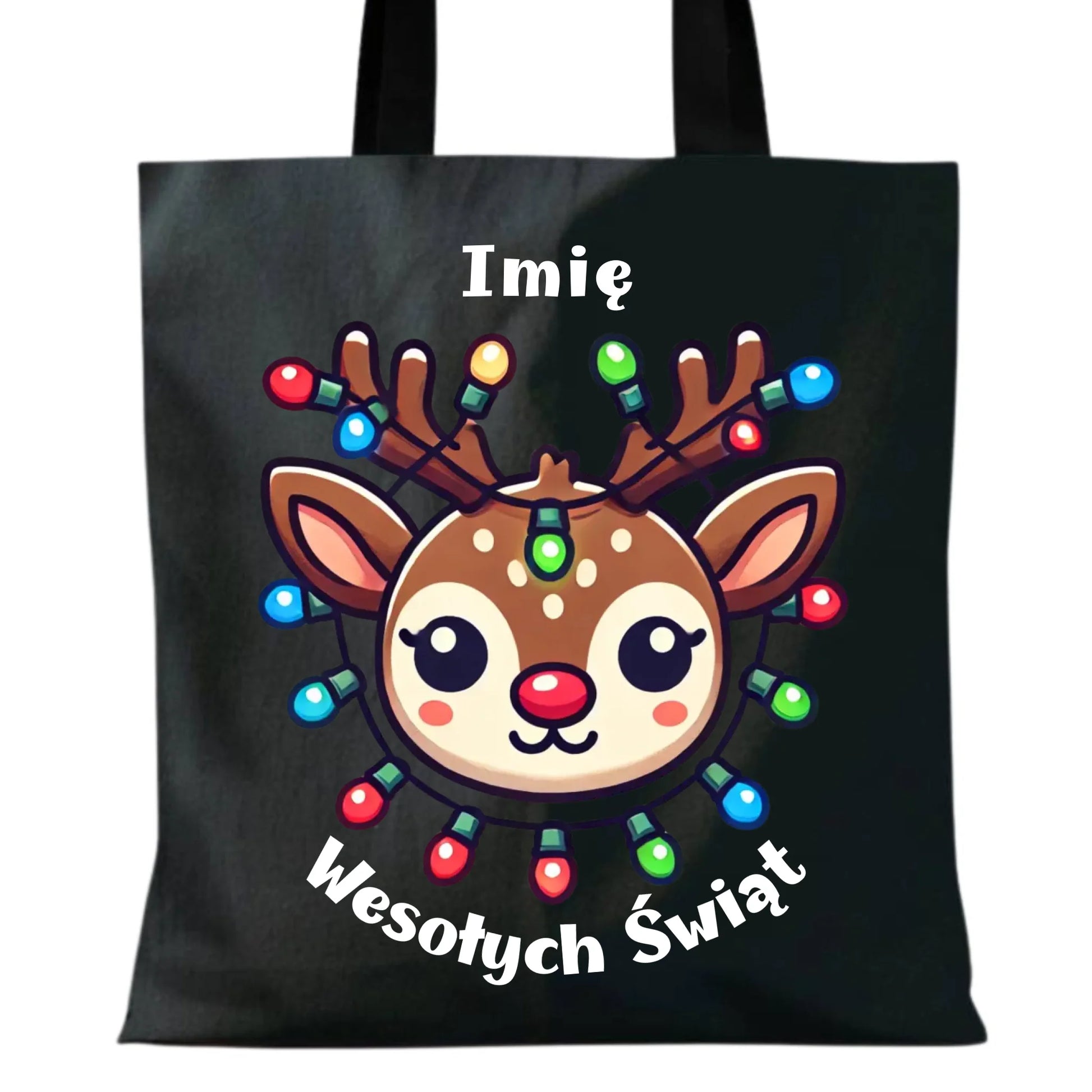 Renifer Wesołych Świąt | Personalizowana torba świąteczna BN72 - StoryCups.pl