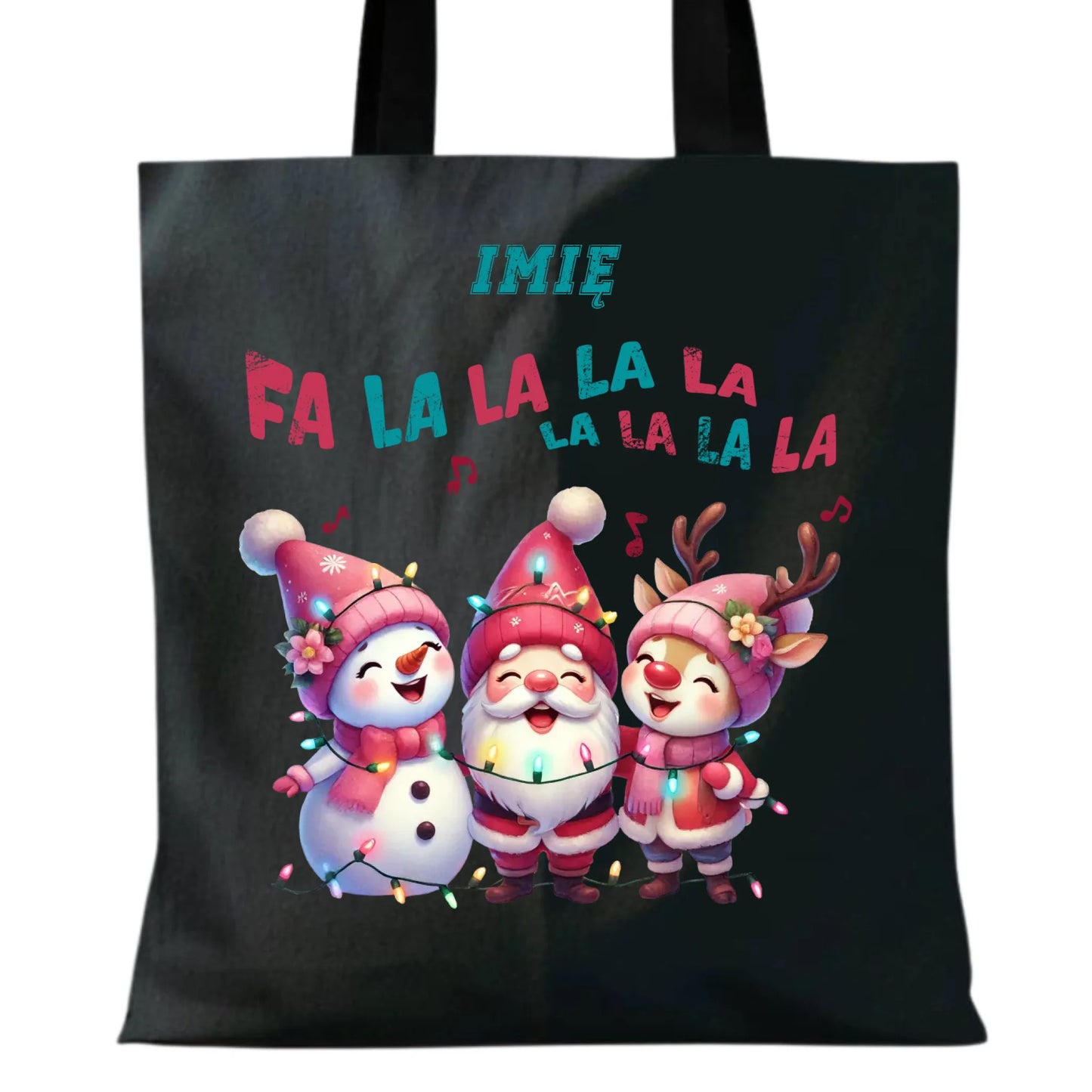 Fa la la la la | Świąteczna eco torba z imieniem BN51 - StoryCups.pl