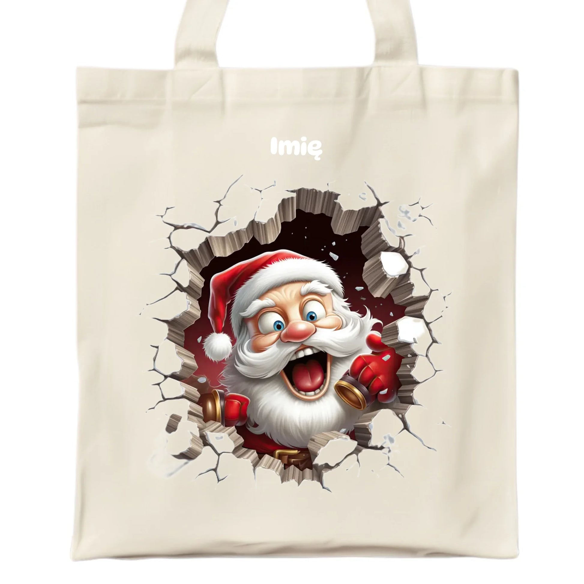 Mikołajek 3D | Personalizowana torba świąteczna BN85 - StoryCups.pl