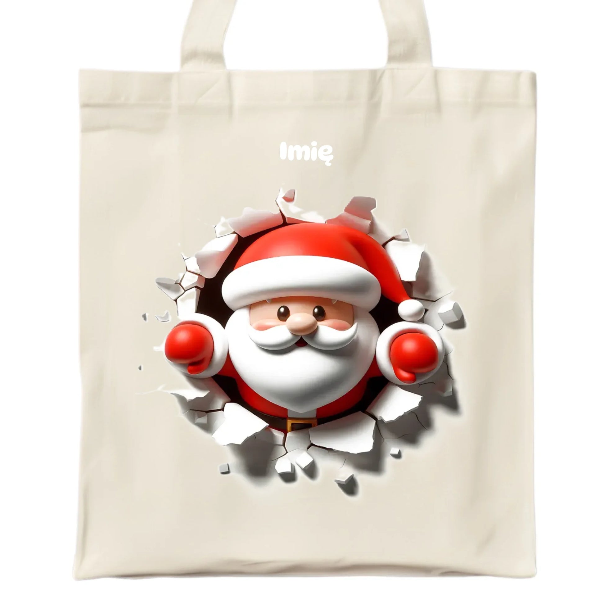 Mikołaj 3D | Personalizowana torba świąteczna BN80 - StoryCups.pl