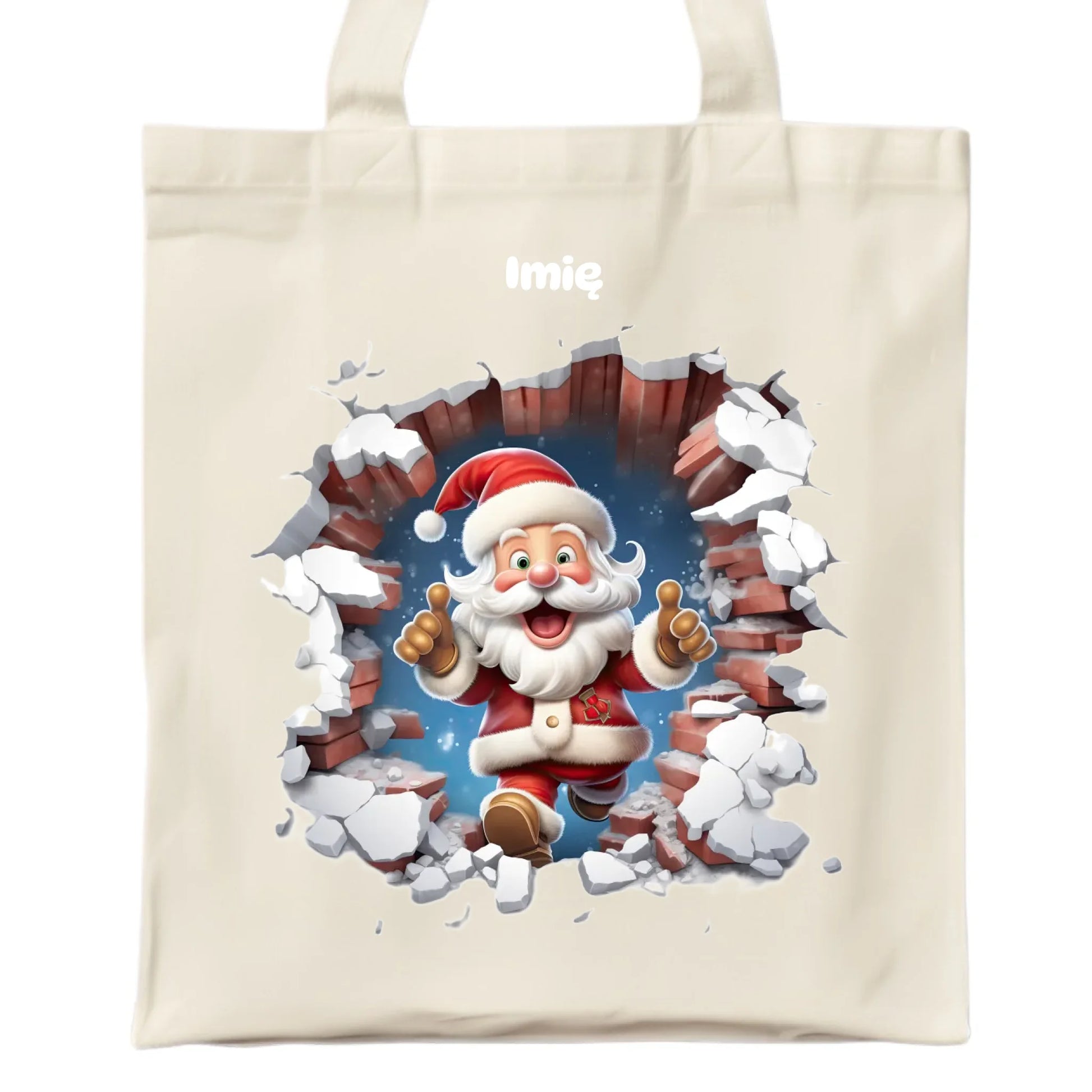 Mikołaj 3D | Personalizowana torba świąteczna BN83 - StoryCups.pl