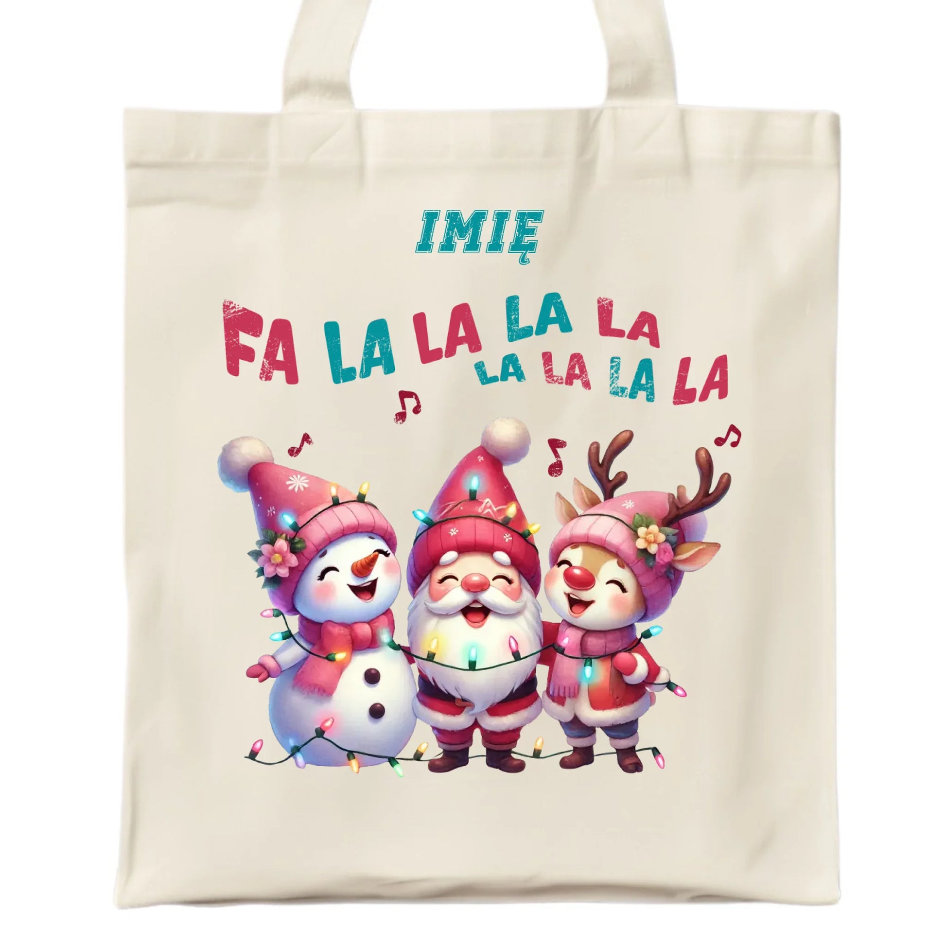 Fa la la la la | Świąteczna eco torba z imieniem BN51 - StoryCups.pl