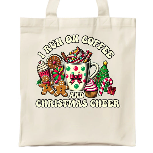 I run on coffee | Świąteczna eco torba BN47 - StoryCups.pl