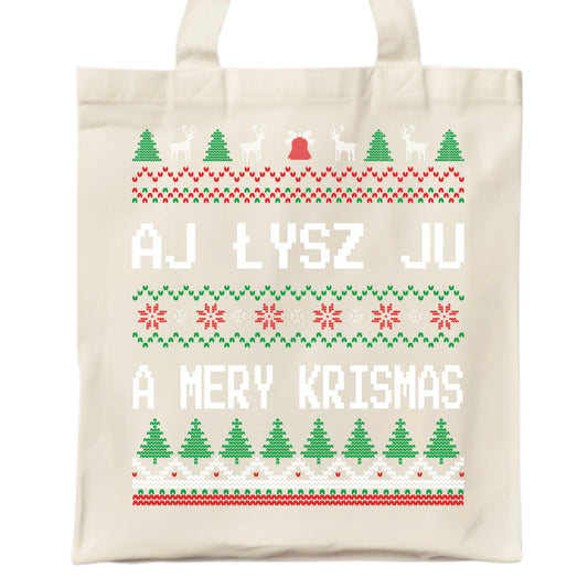 Aj łysz ju a mery krismas | Świąteczna eco torba BN12 - StoryCups.pl