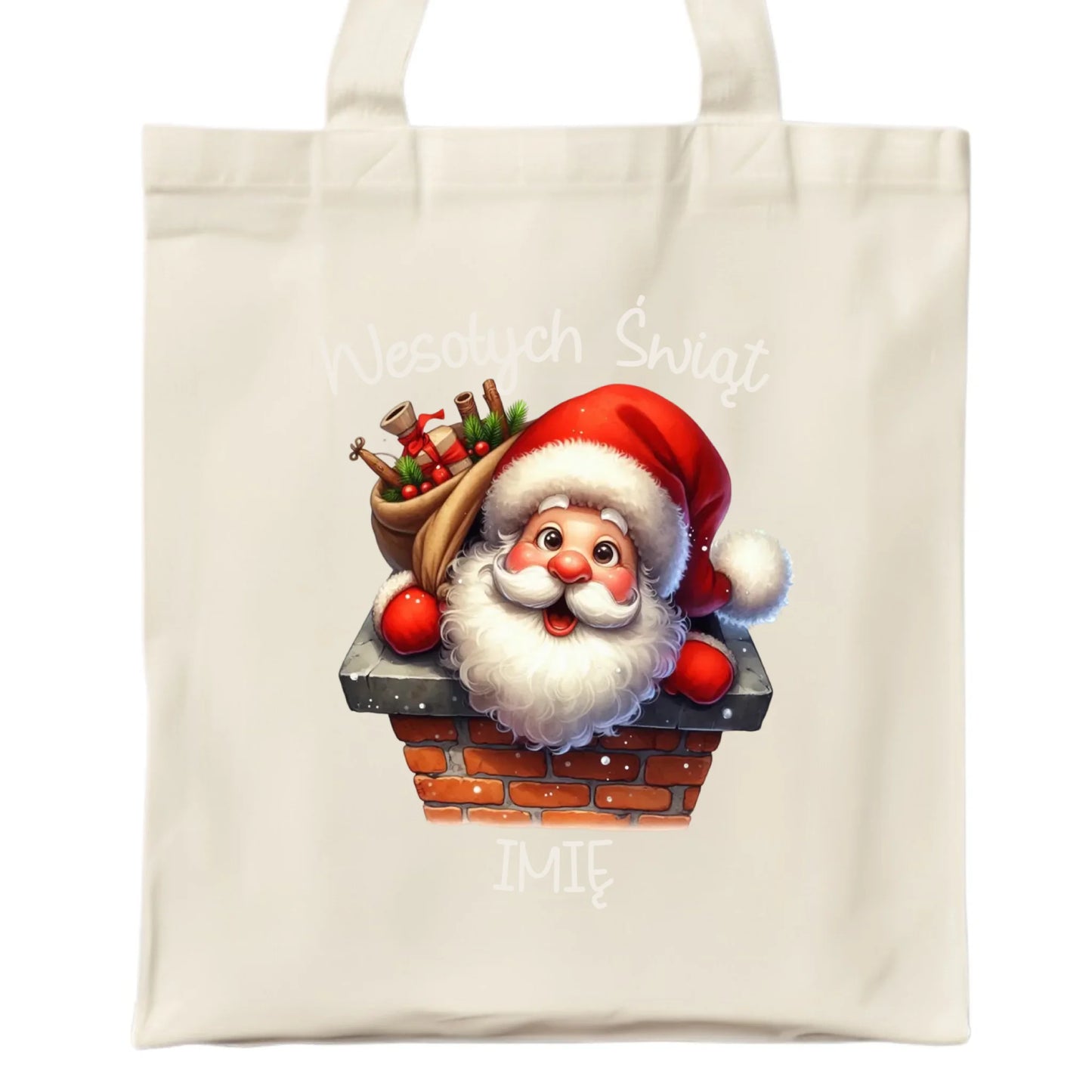 Mikołaj | Świąteczna eco torba z imieniem BN08 - StoryCups.pl