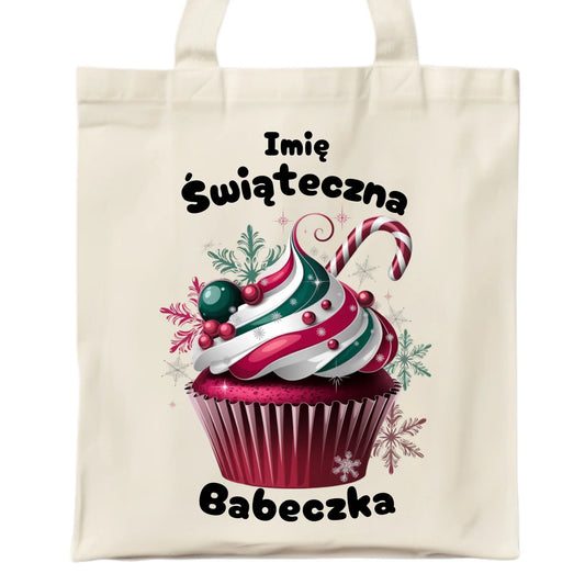 Świąteczna Babeczka | Personalizowana eco torba na święta BN30 - StoryCups.pl