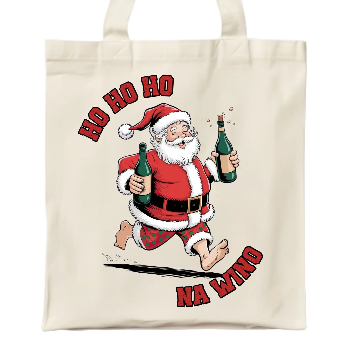 Ho ho ho na wino | Świąteczna eco torba BN61 - StoryCups.pl