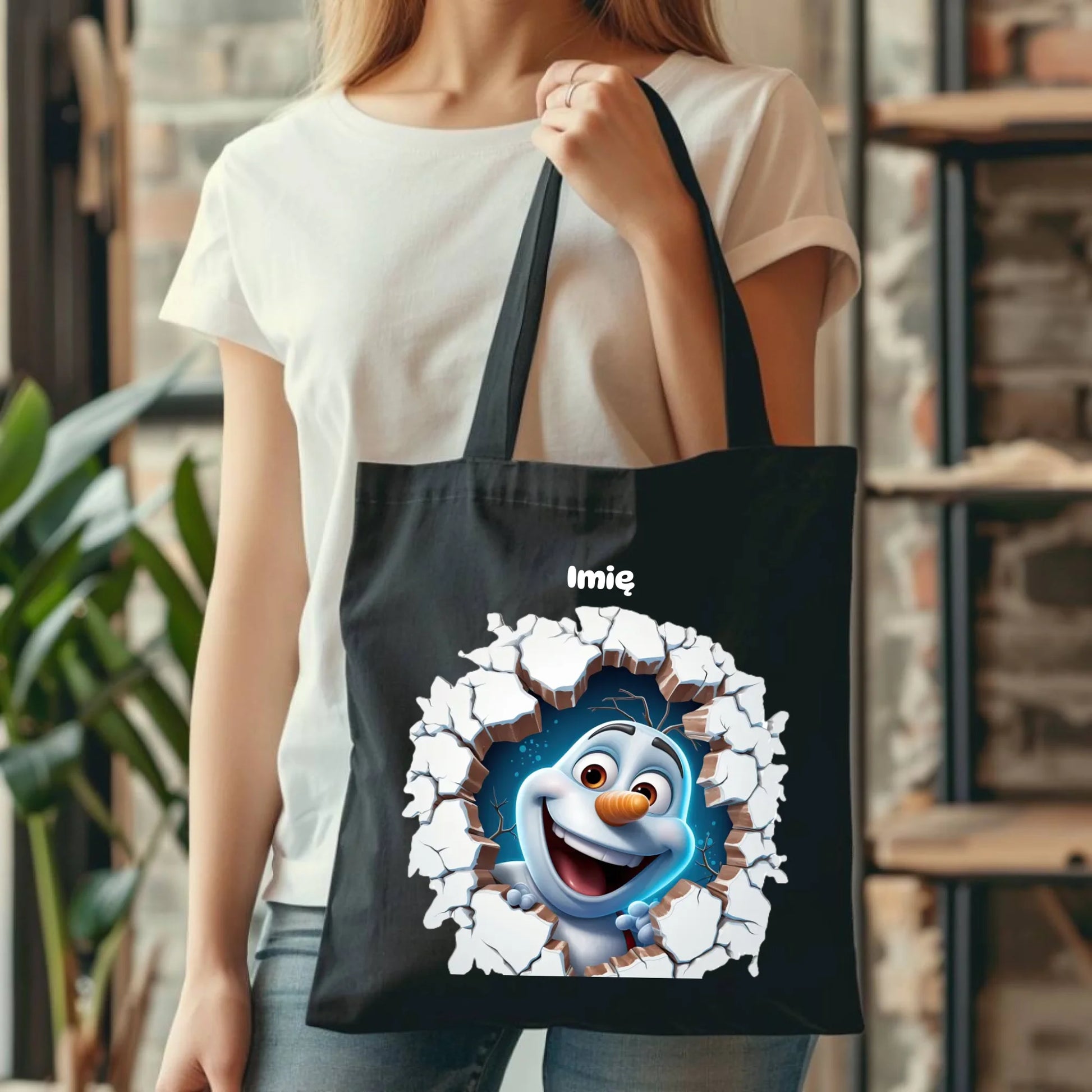 Bałwan 3D | Personalizowana torba świąteczna BN84 - StoryCups.pl