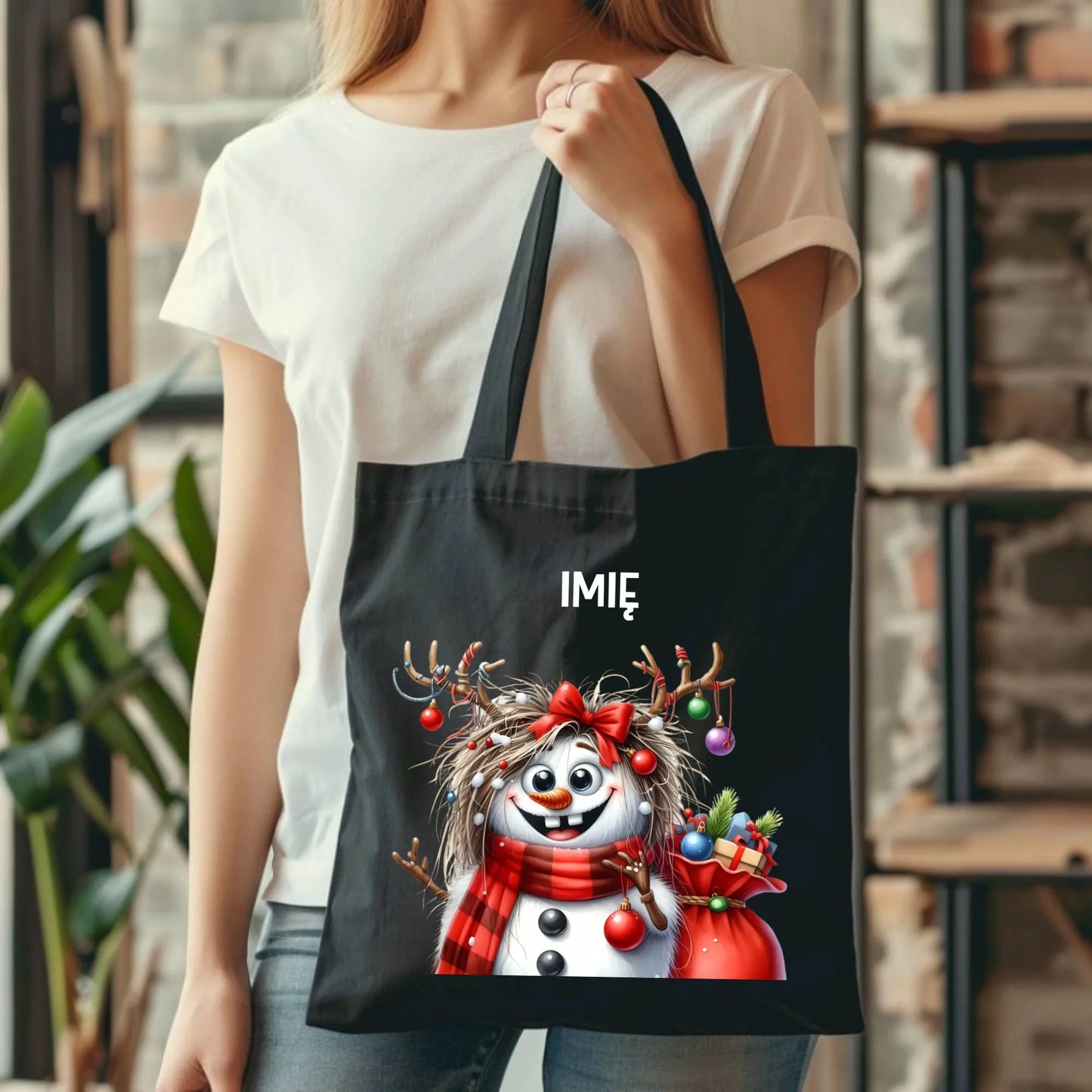 Bałwanek | Personalizowana torba świąteczna BN70 - StoryCups.pl