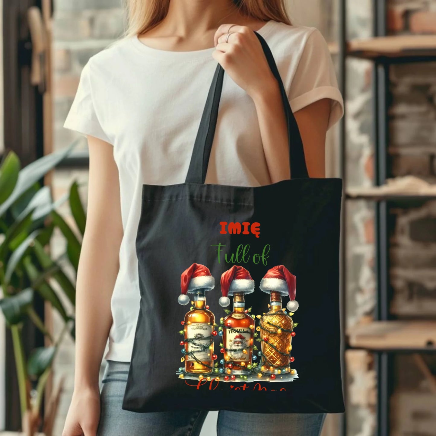 Pełen świątecznego ducha | Personalizowana torba świąteczna BN69 - StoryCups.pl