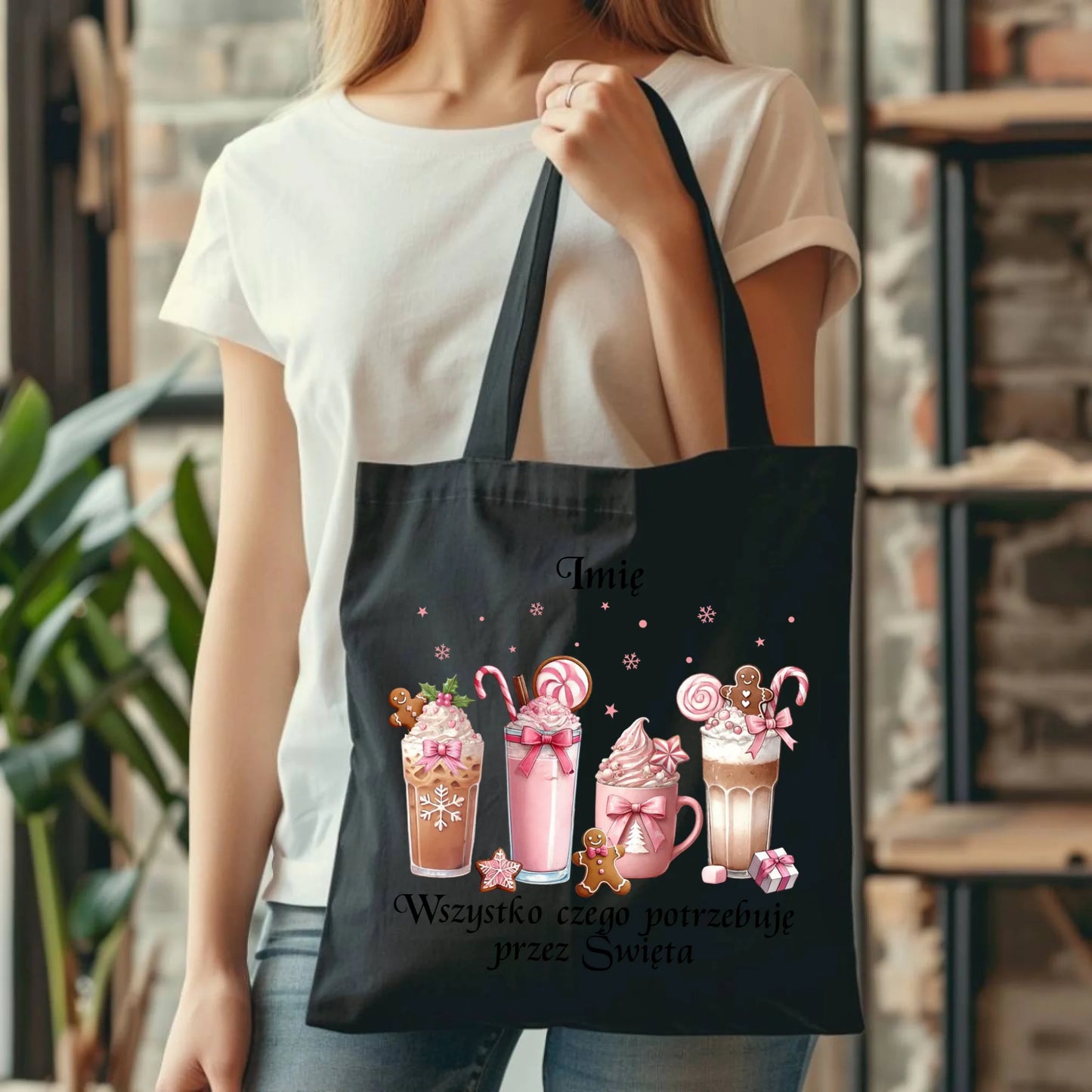 Wszystko czego potrzebuję przez Święta | Świąteczna eco torba BN46 - StoryCups.pl