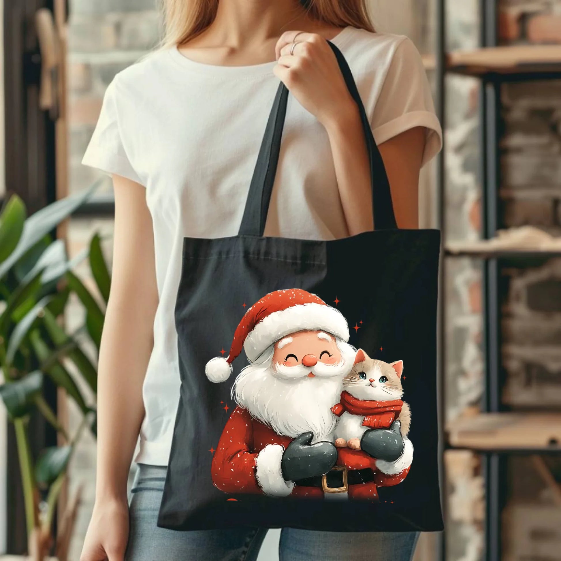 Merry Catmas | Świąteczna eco torba BN38 - StoryCups.pl