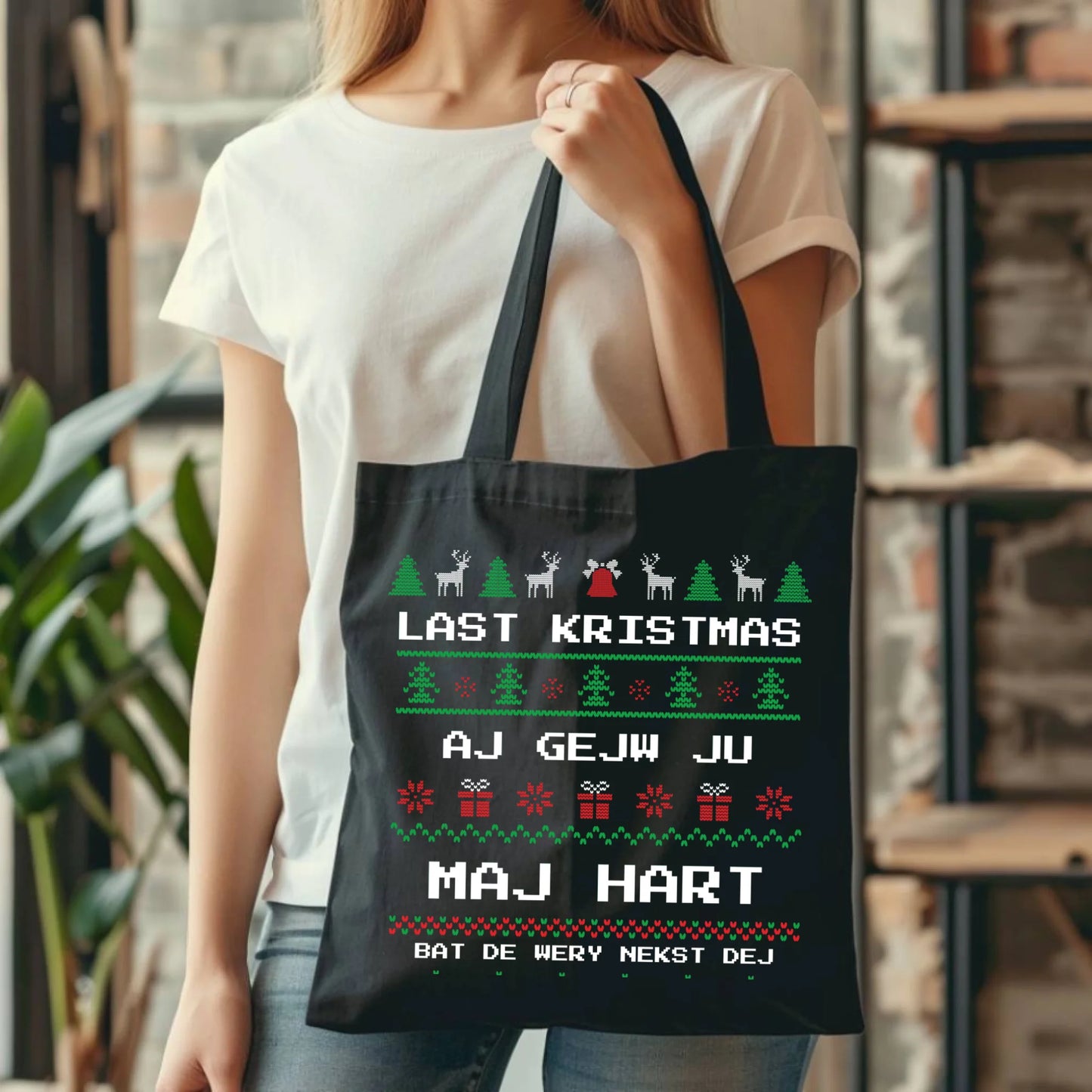 Last kristmas aj gejw ju maj hart | Świąteczna eco torba BN13 - StoryCups.pl