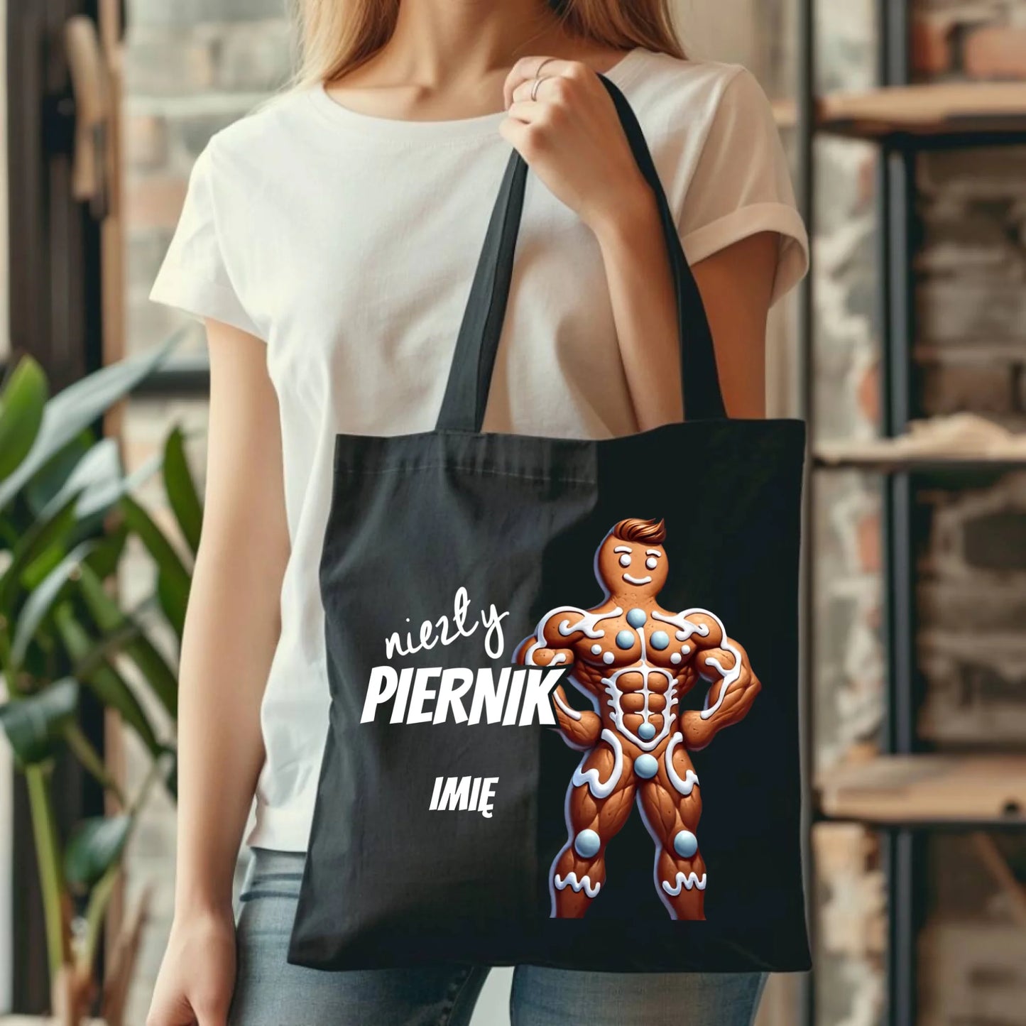Niezły piernik | Świąteczna eco torba z imieniem BN24 - StoryCups.pl
